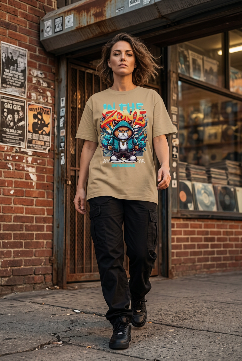 Unterzone Cat In The Zone – Heavy-Shirt aus Bio-Baumwolle