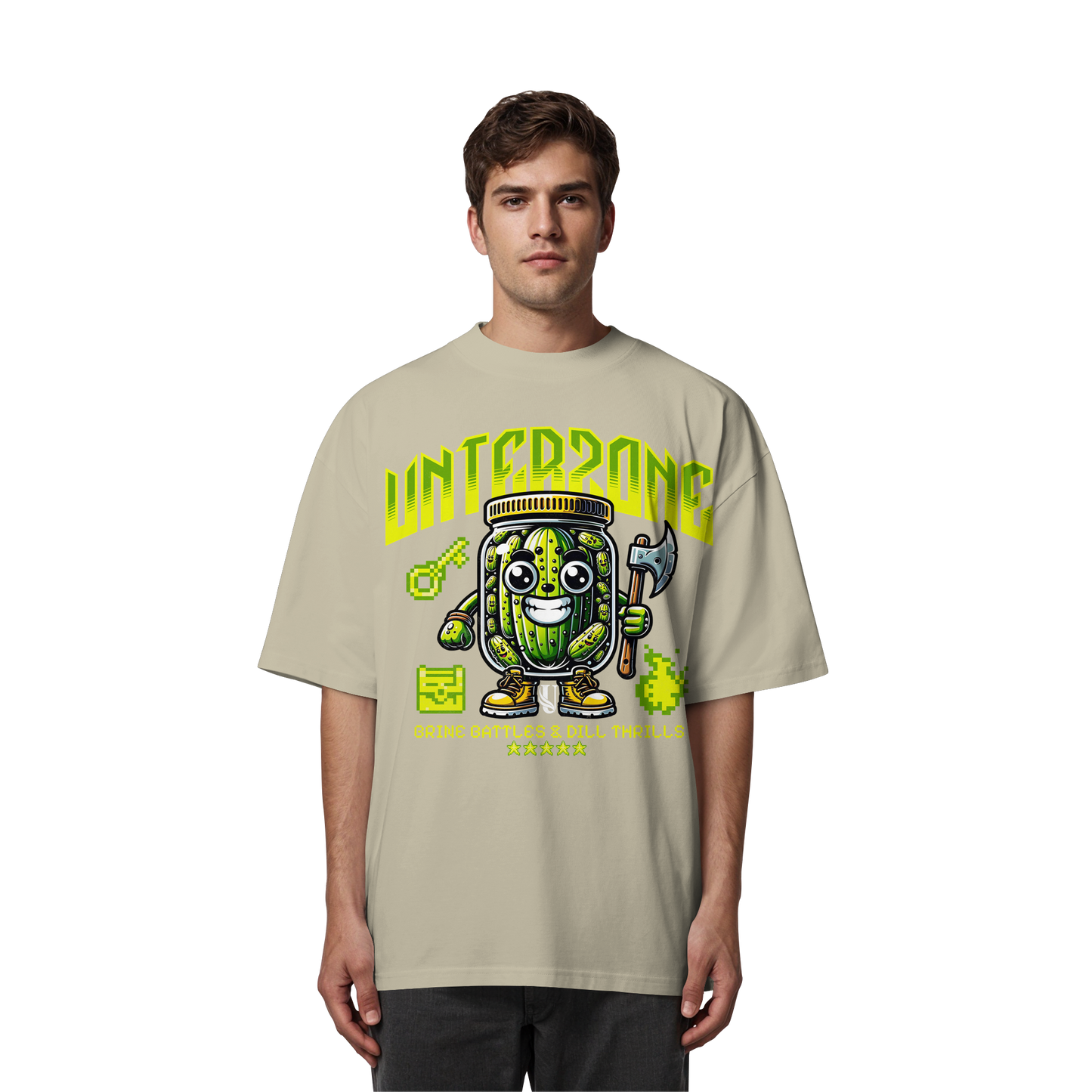 Unterzone Pickle Warrior - Organic Oversize Shirt