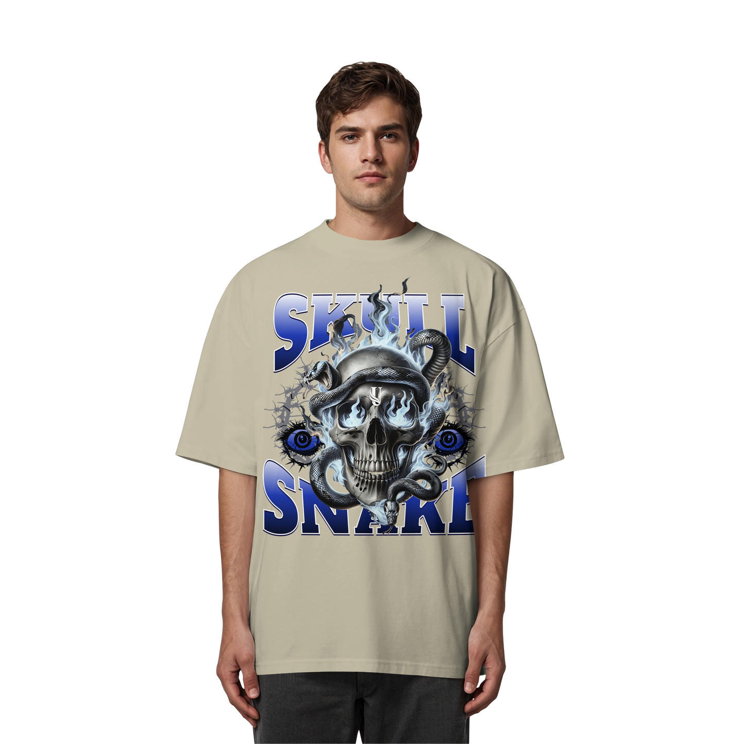 Unterzone Skull Snake - Organic Oversize Shirt