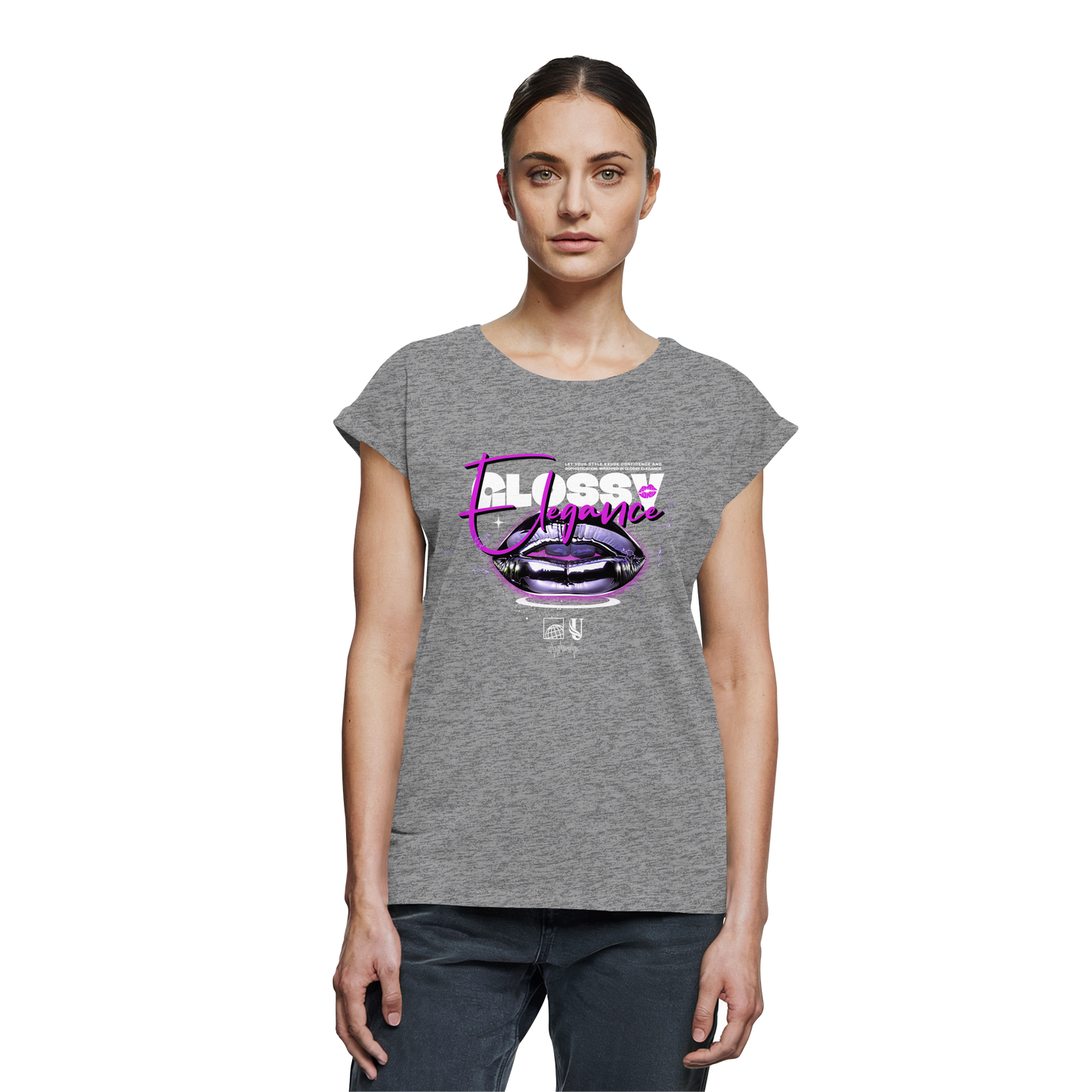 Unterzone Glossy Elegance - Womens Extended Shoulder T-Shirt