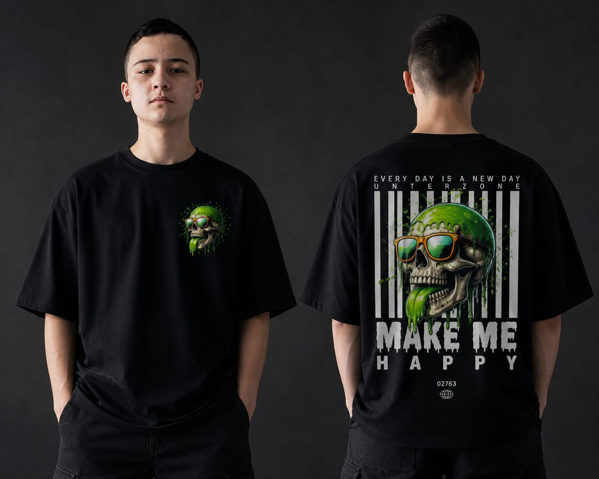 Unterzone Make Me Happy - Organic Oversize Shirt