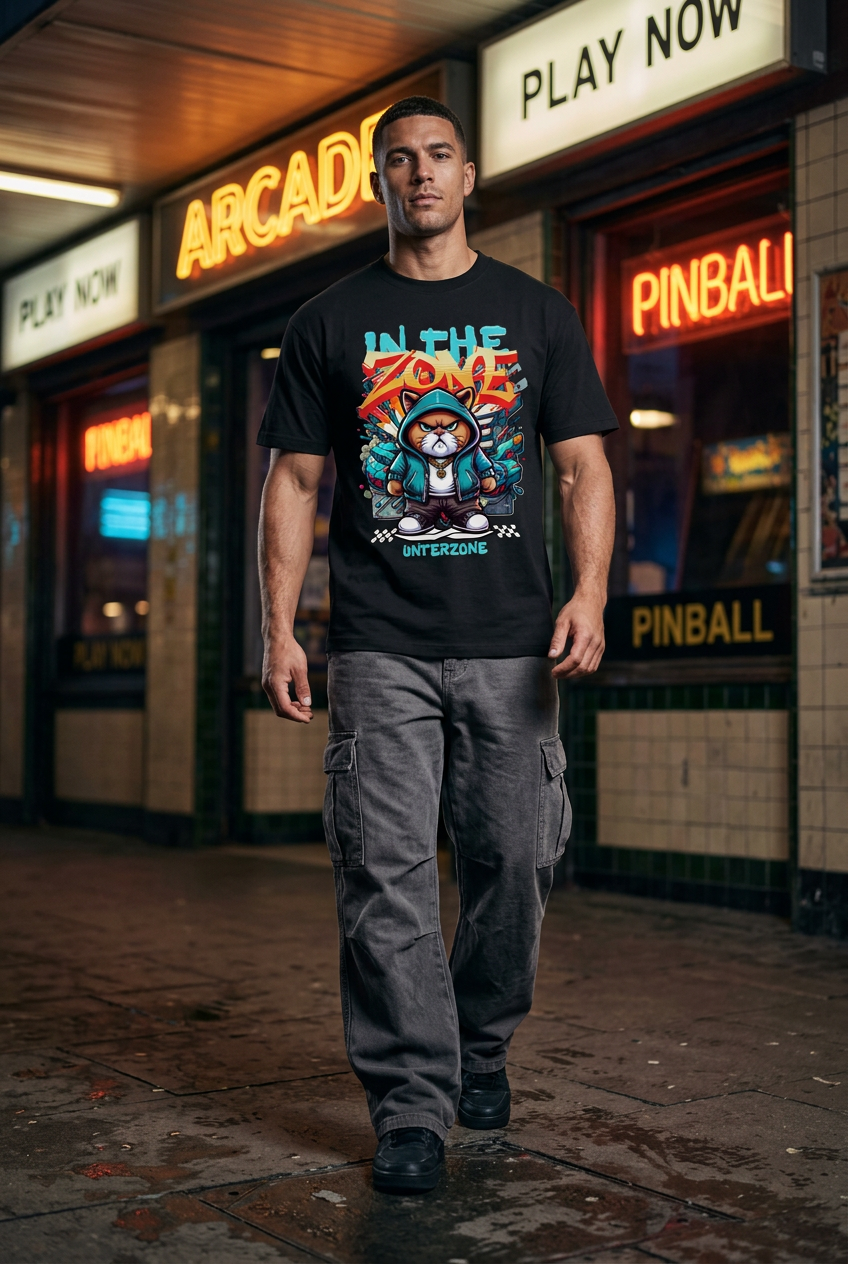 Unterzone Cat In The Zone – Heavy-Shirt aus Bio-Baumwolle