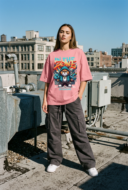 Unterzone Cat In The Zone – Oversize-Shirt aus Bio-Baumwolle