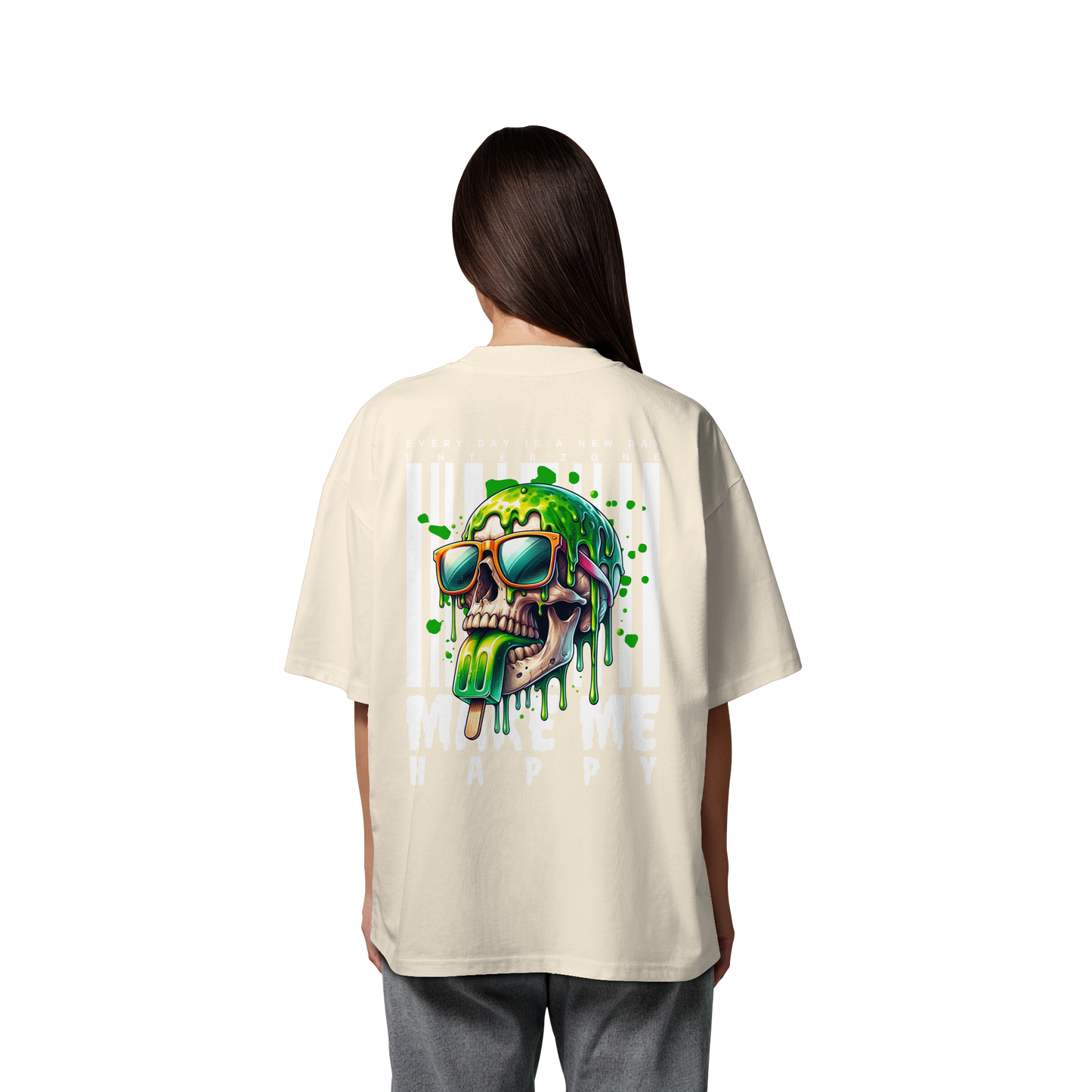Unterzone Make Me Happy - Organic Oversize Shirt