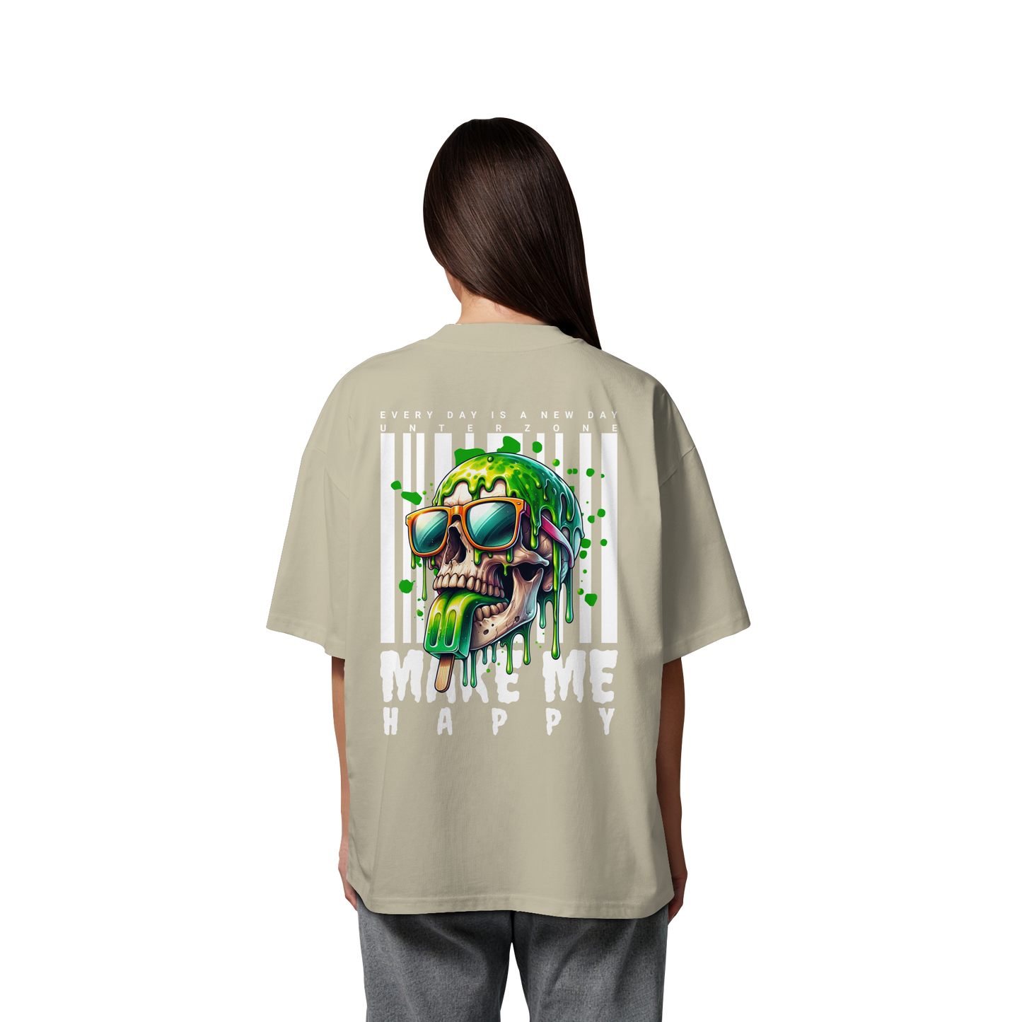 Unterzone Make Me Happy - Organic Oversize Shirt