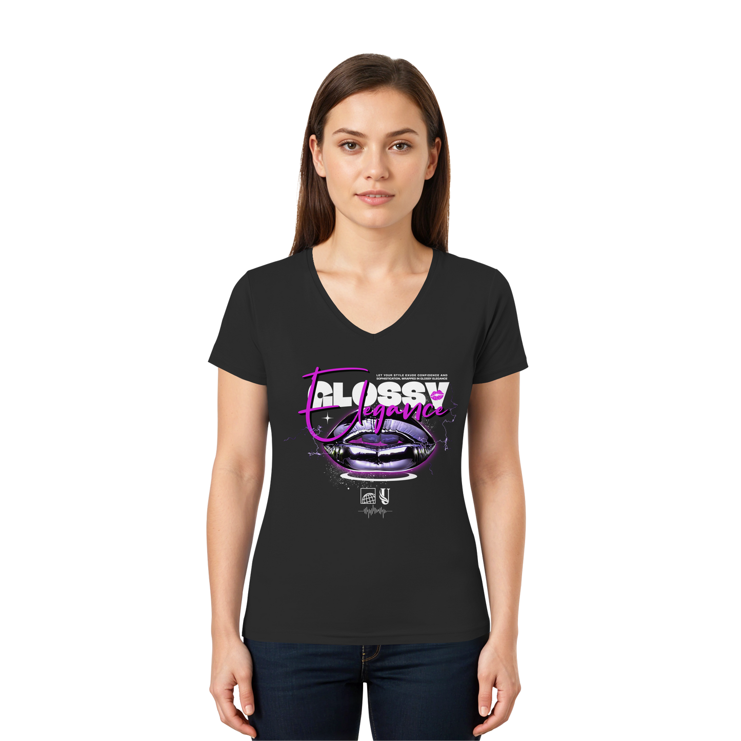 Unterzone Glossy Elegance  - Ladies V-Neck Shirt