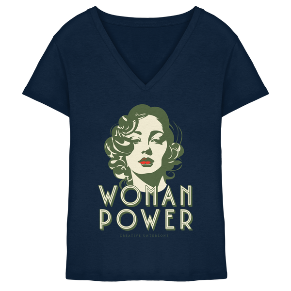 Unterzone Woman Power Shirt - Ladies V-Neck Shirt