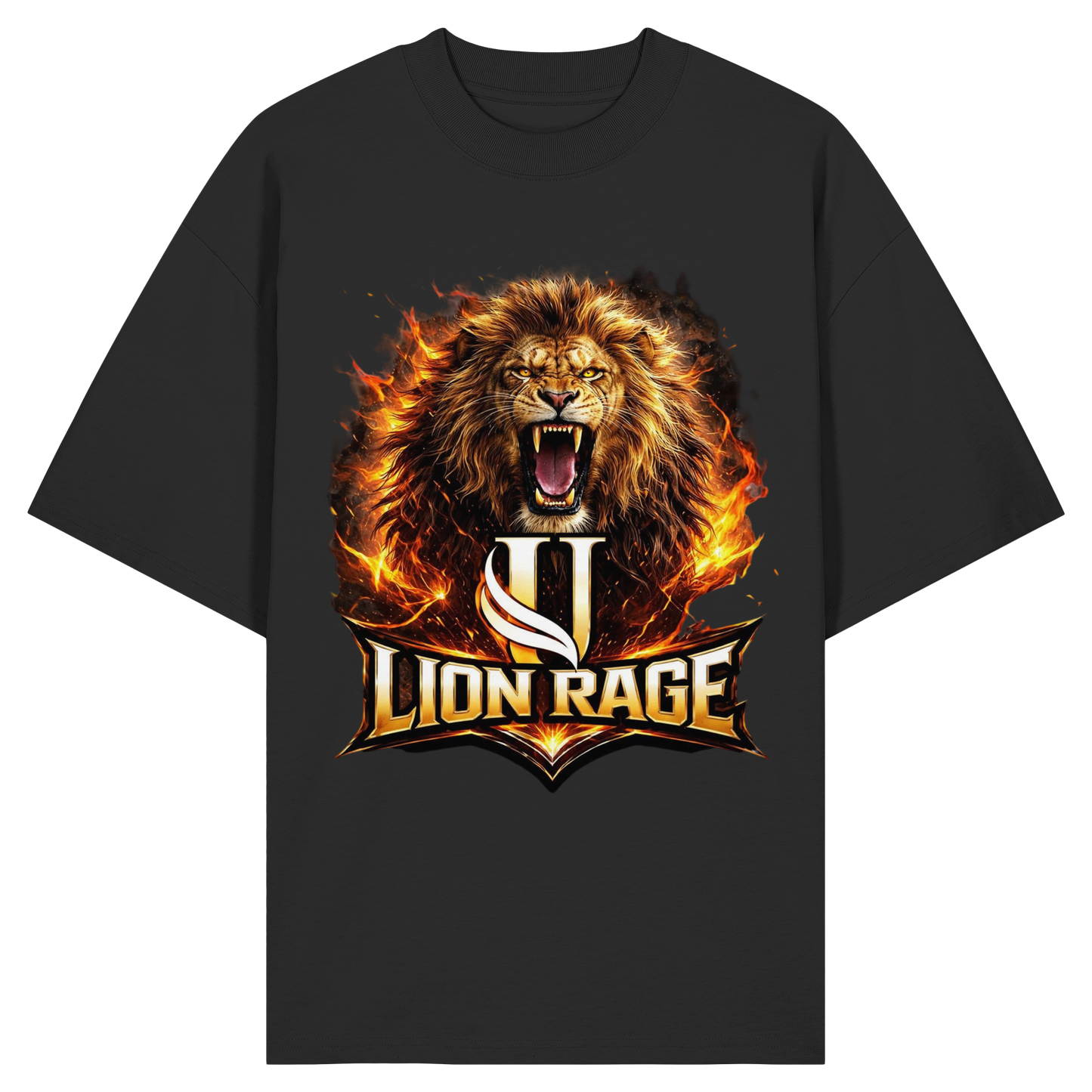 Unterzone Lion Rage - Organic Oversize Shirt