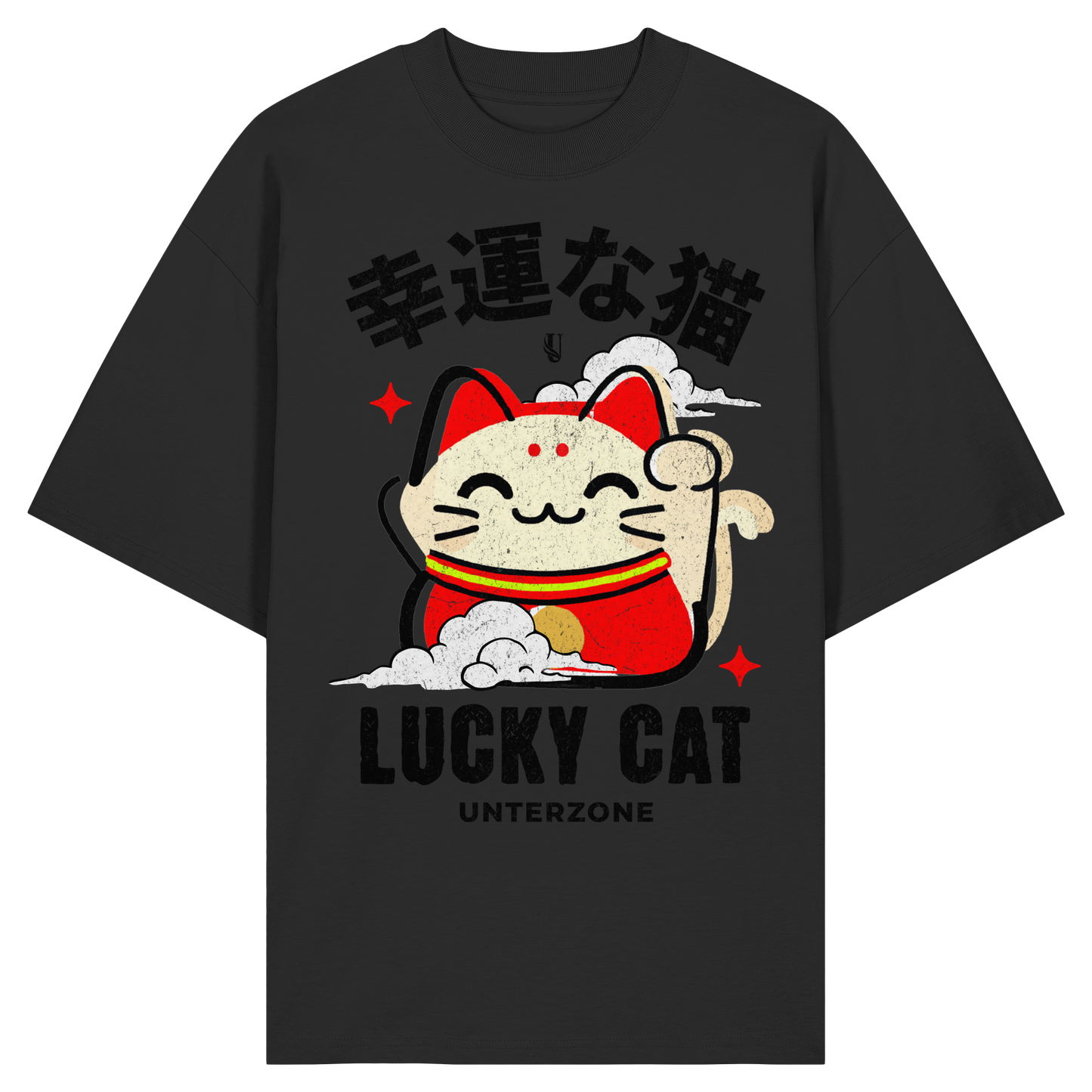 Unterzone Lucky Cat - Organic Oversize Shirt