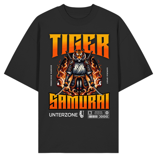Unterzone Samurai Tiger - Organic Oversize Shirt