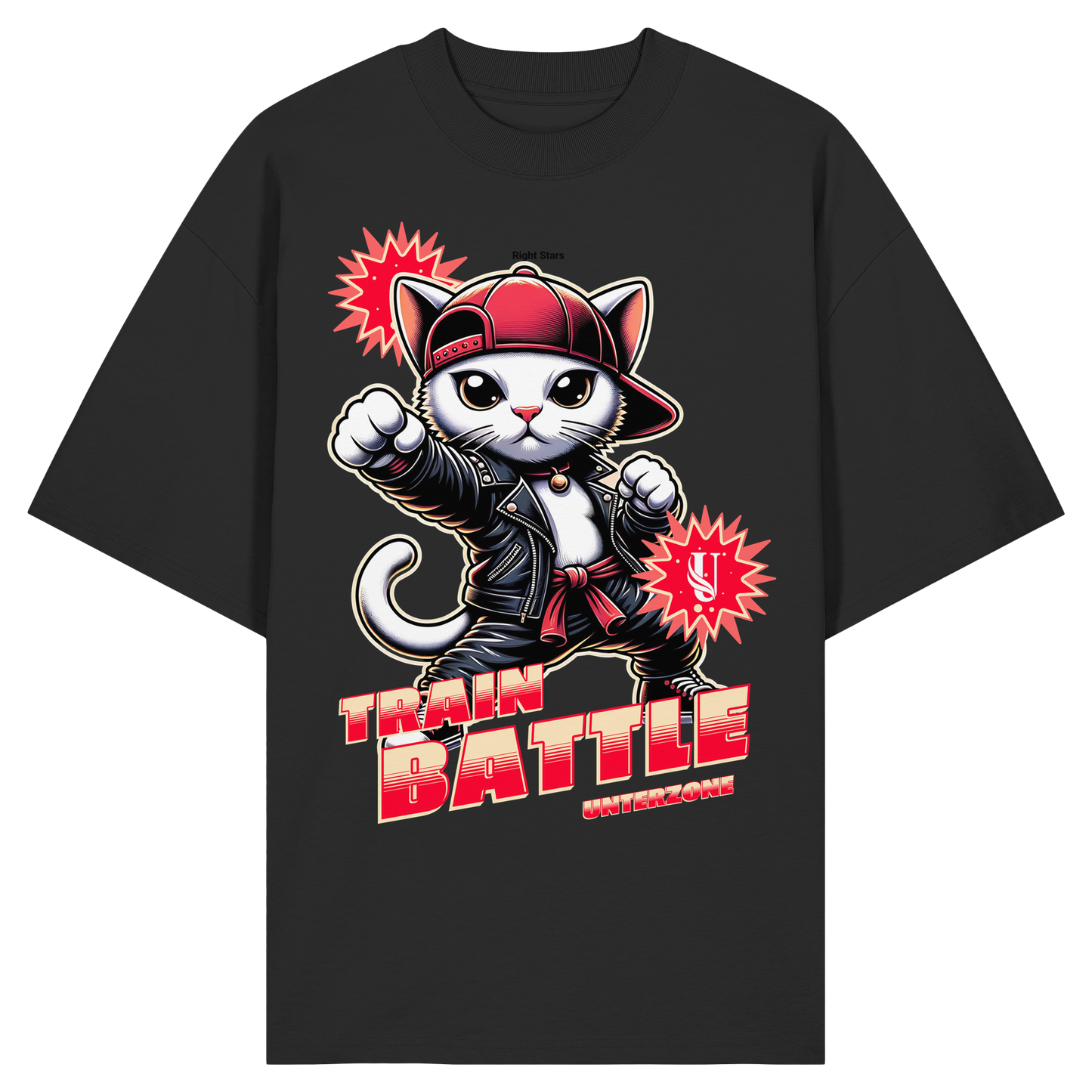 Unterzone Train Cat - Organic Oversize Shirt