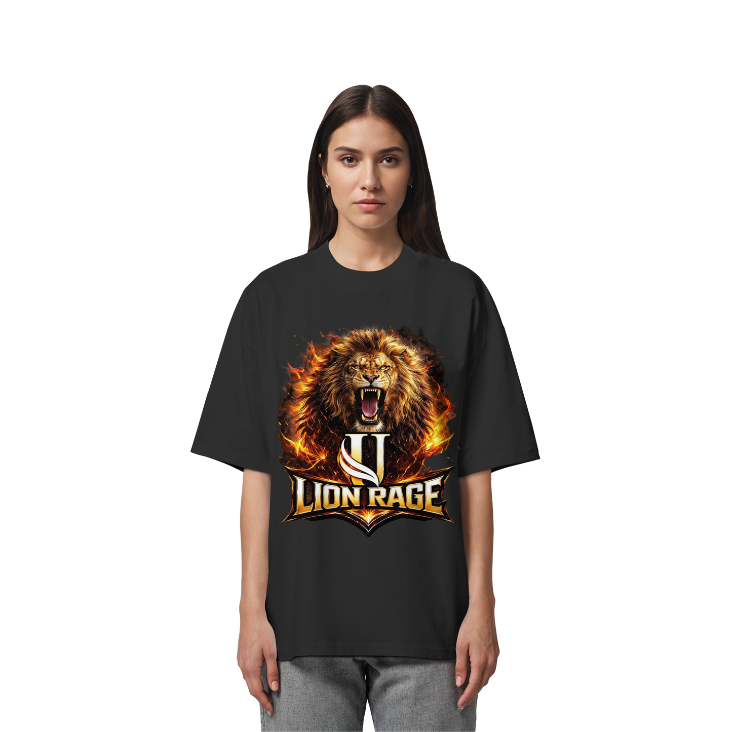 Unterzone Lion Rage - Organic Oversize Shirt