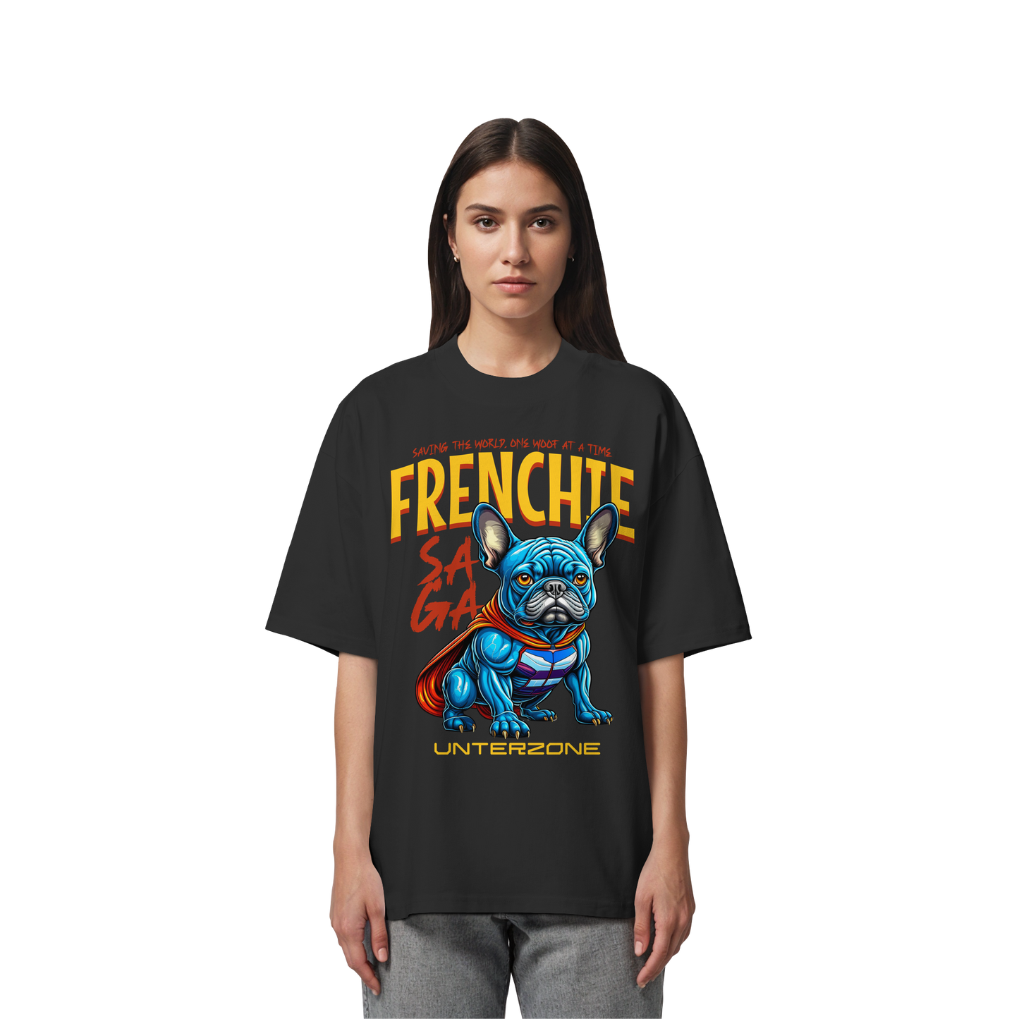 Unterzone Super French Bulldog - Organic Oversize Shirt