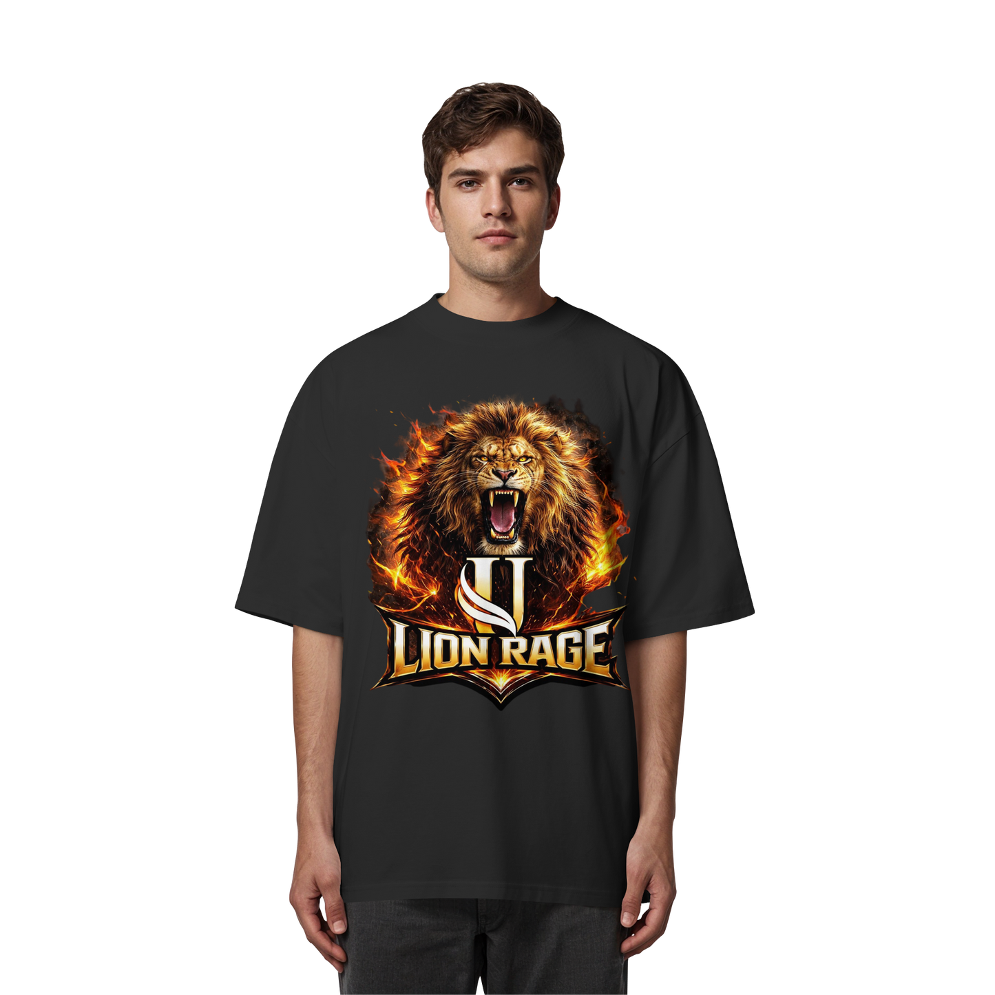 Unterzone Lion Rage - Organic Oversize Shirt