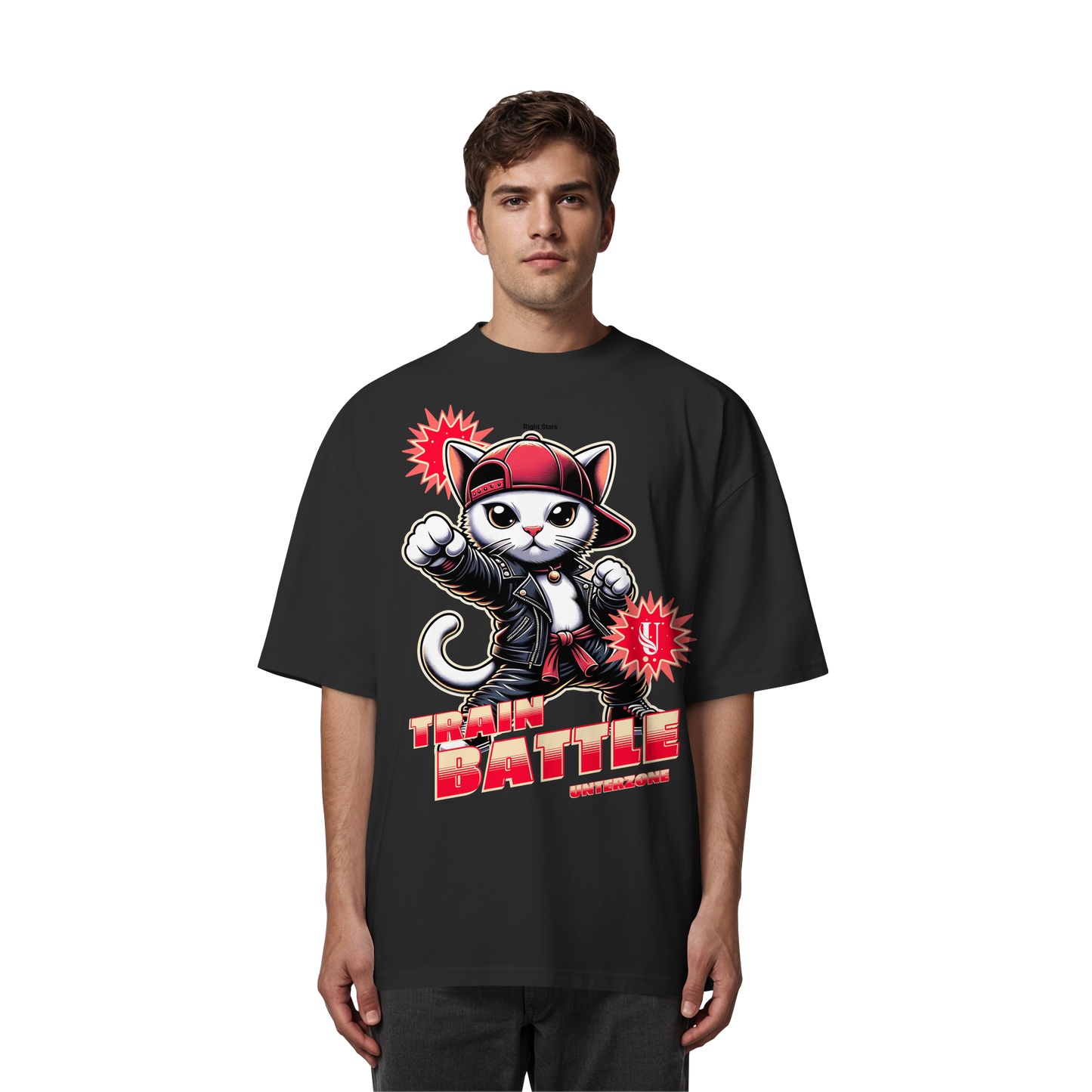Unterzone Train Cat - Organic Oversize Shirt