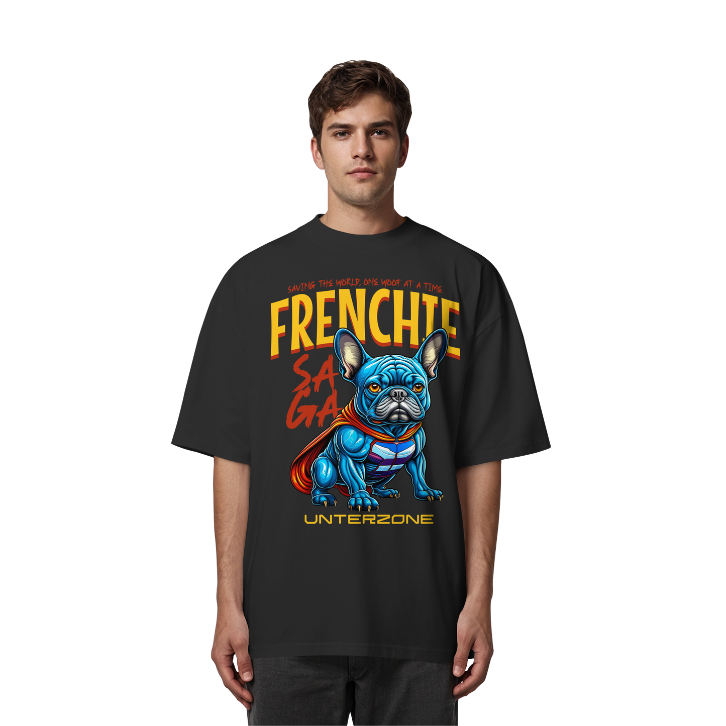 Unterzone Super French Bulldog - Organic Oversize Shirt