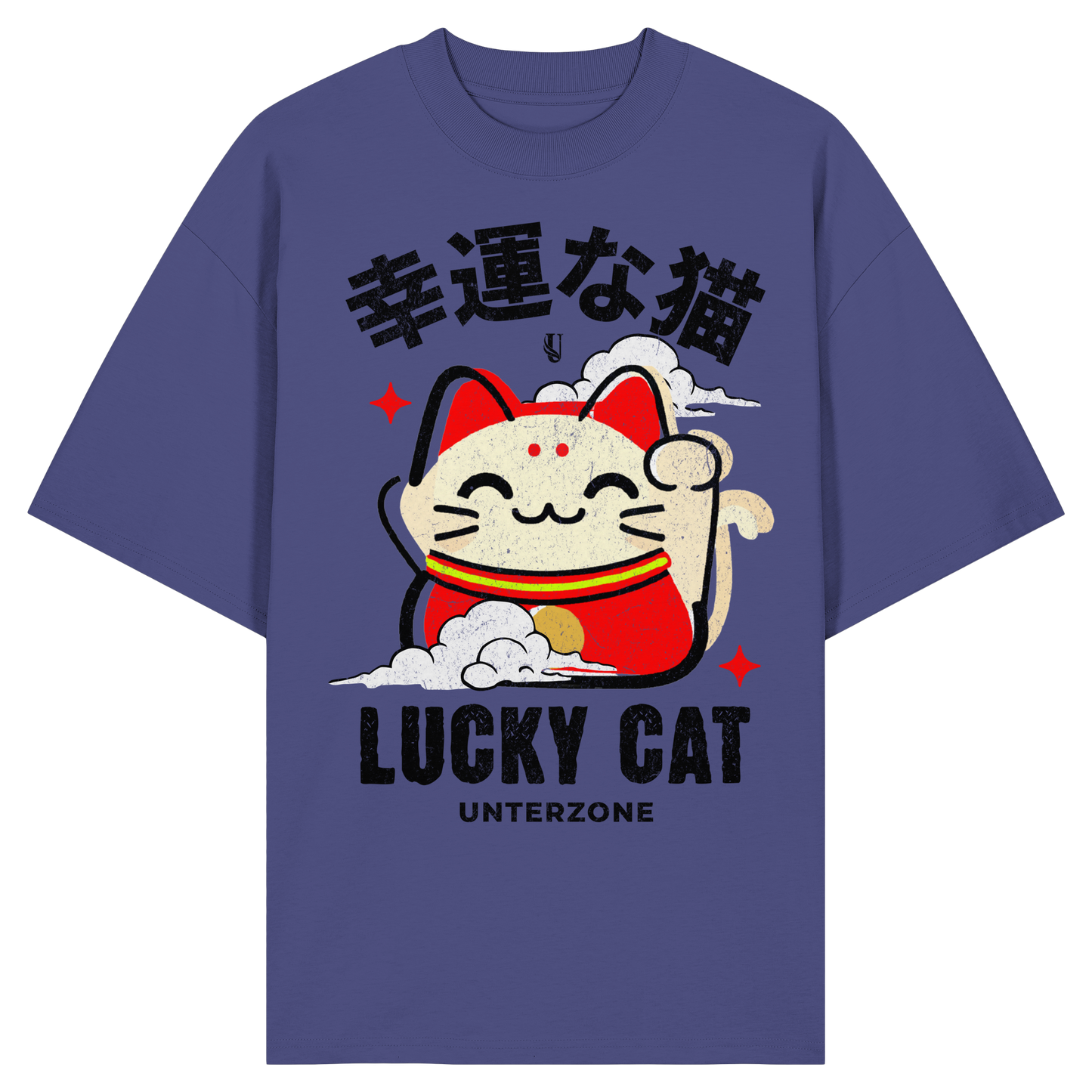 Unterzone Lucky Cat - Organic Oversize Shirt