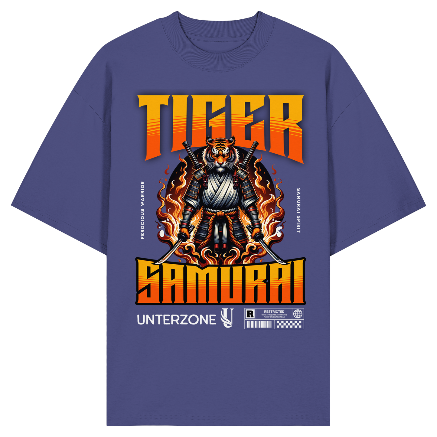 Unterzone Samurai Tiger - Organic Oversize Shirt