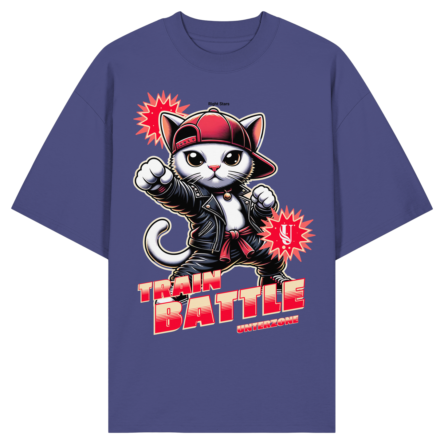Unterzone Train Cat - Organic Oversize Shirt