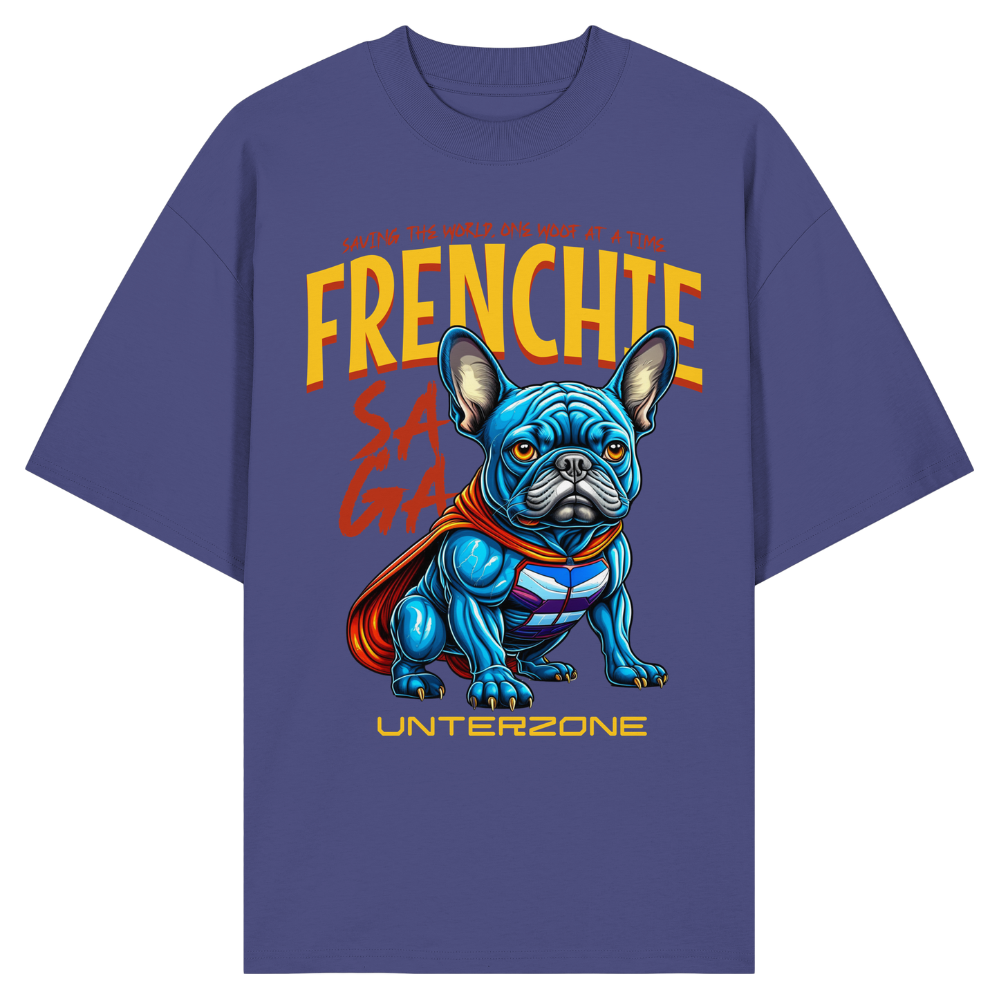 Unterzone Super French Bulldog - Organic Oversize Shirt