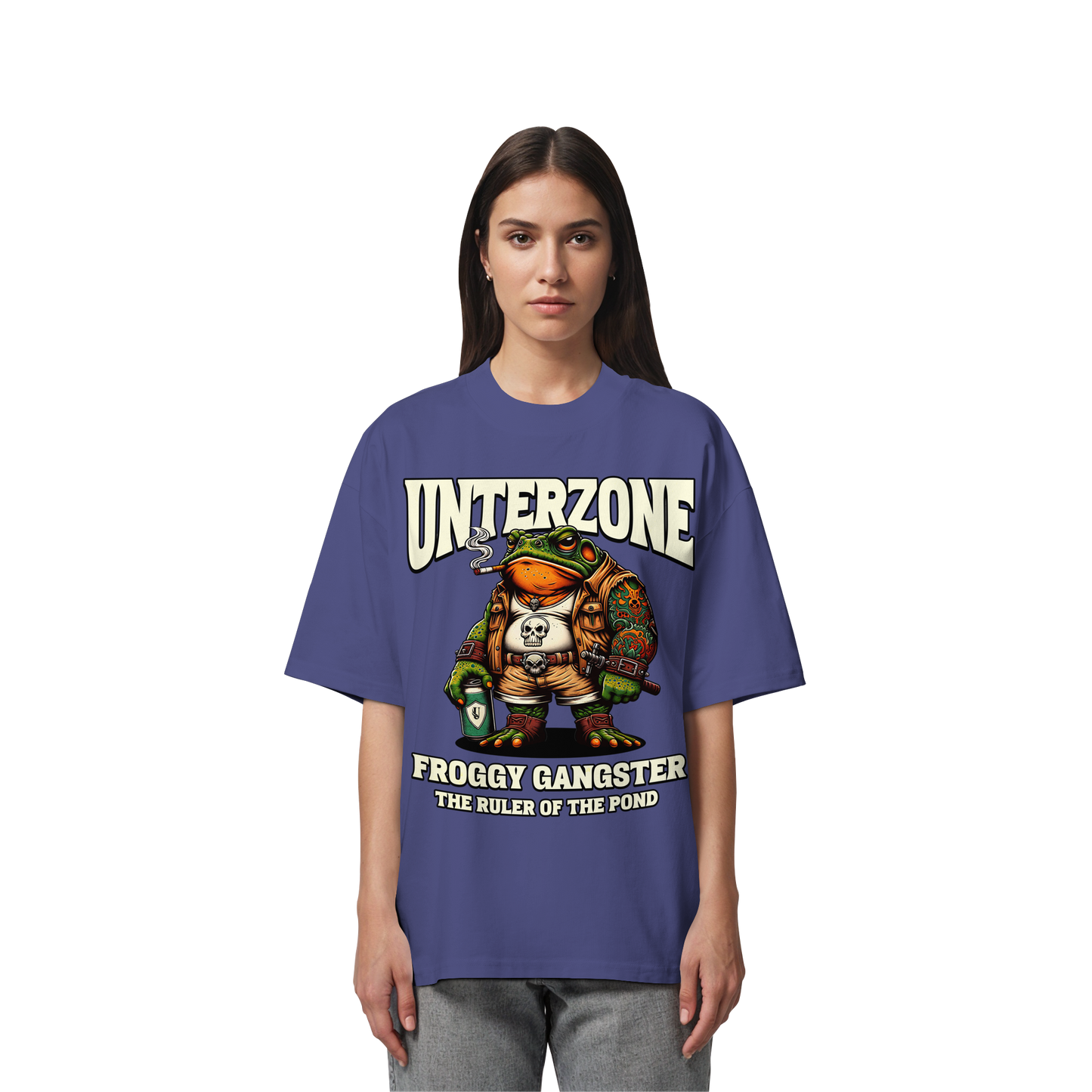 Unterzone Froggy Gangster - Organic Oversize Shirt