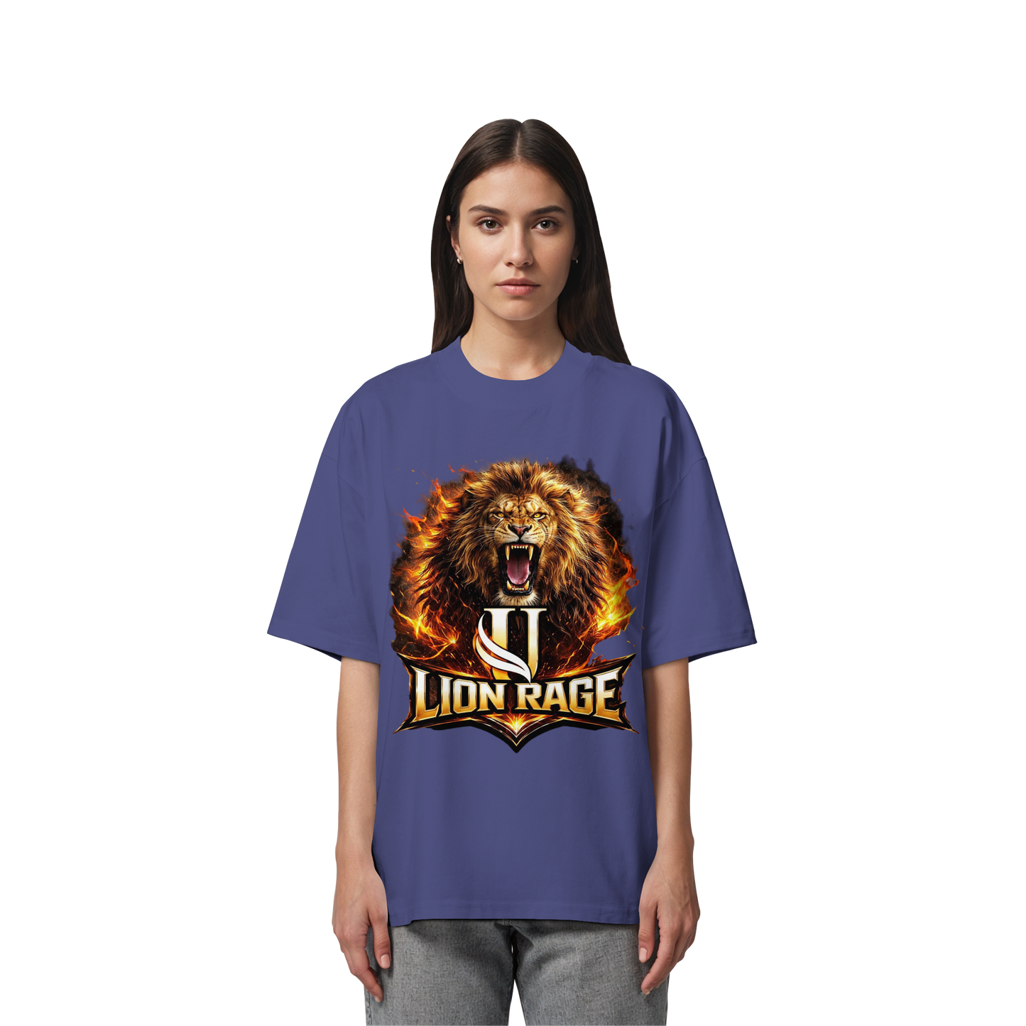 Unterzone Lion Rage - Organic Oversize Shirt