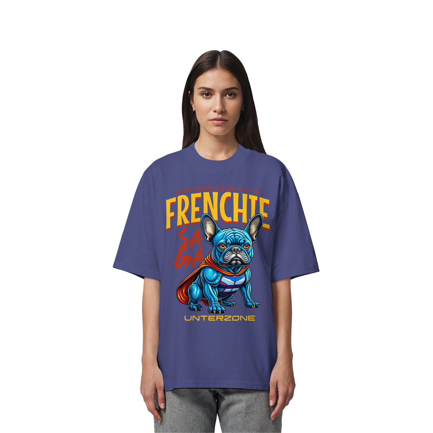 Unterzone Super French Bulldog - Organic Oversize Shirt