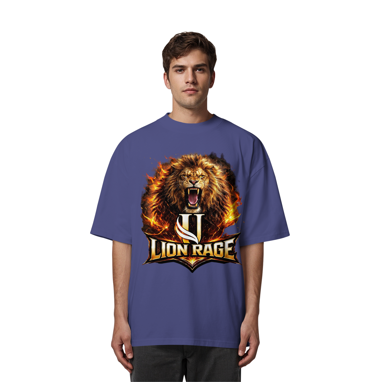Unterzone Lion Rage - Organic Oversize Shirt
