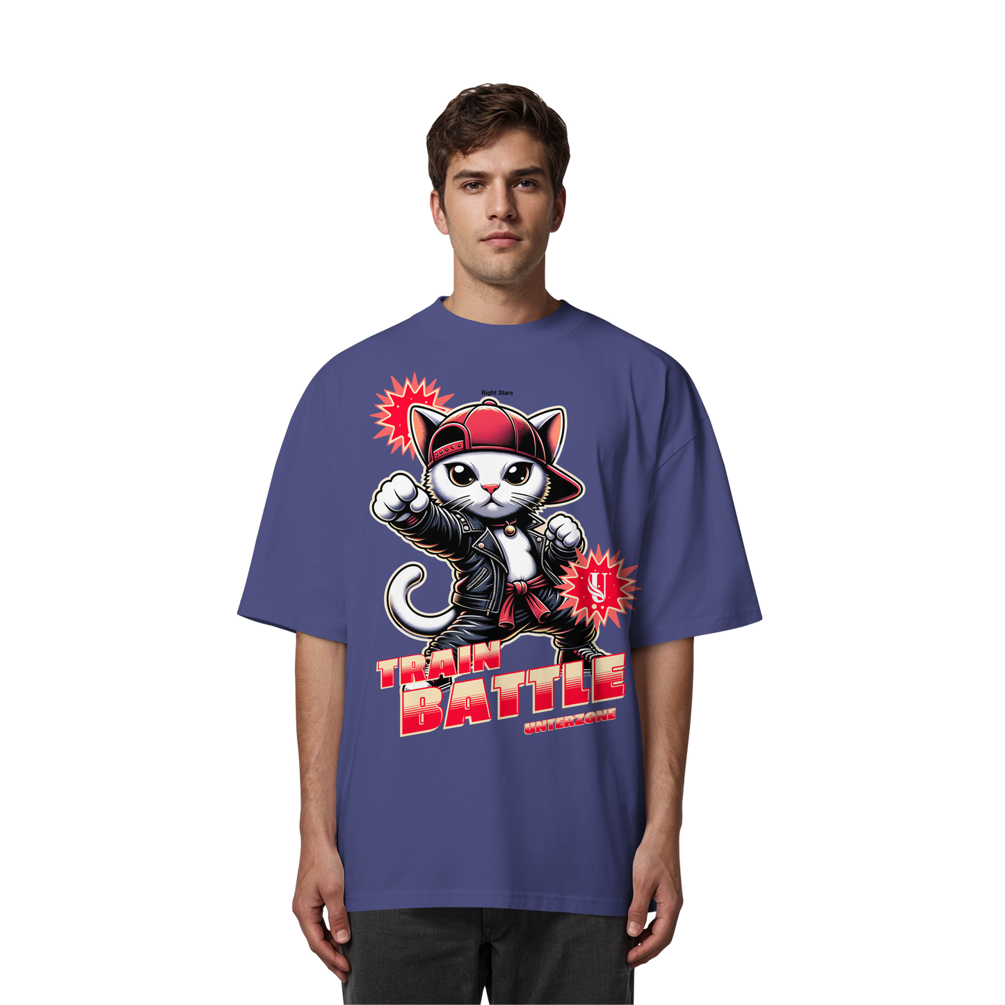 Unterzone Train Cat - Organic Oversize Shirt