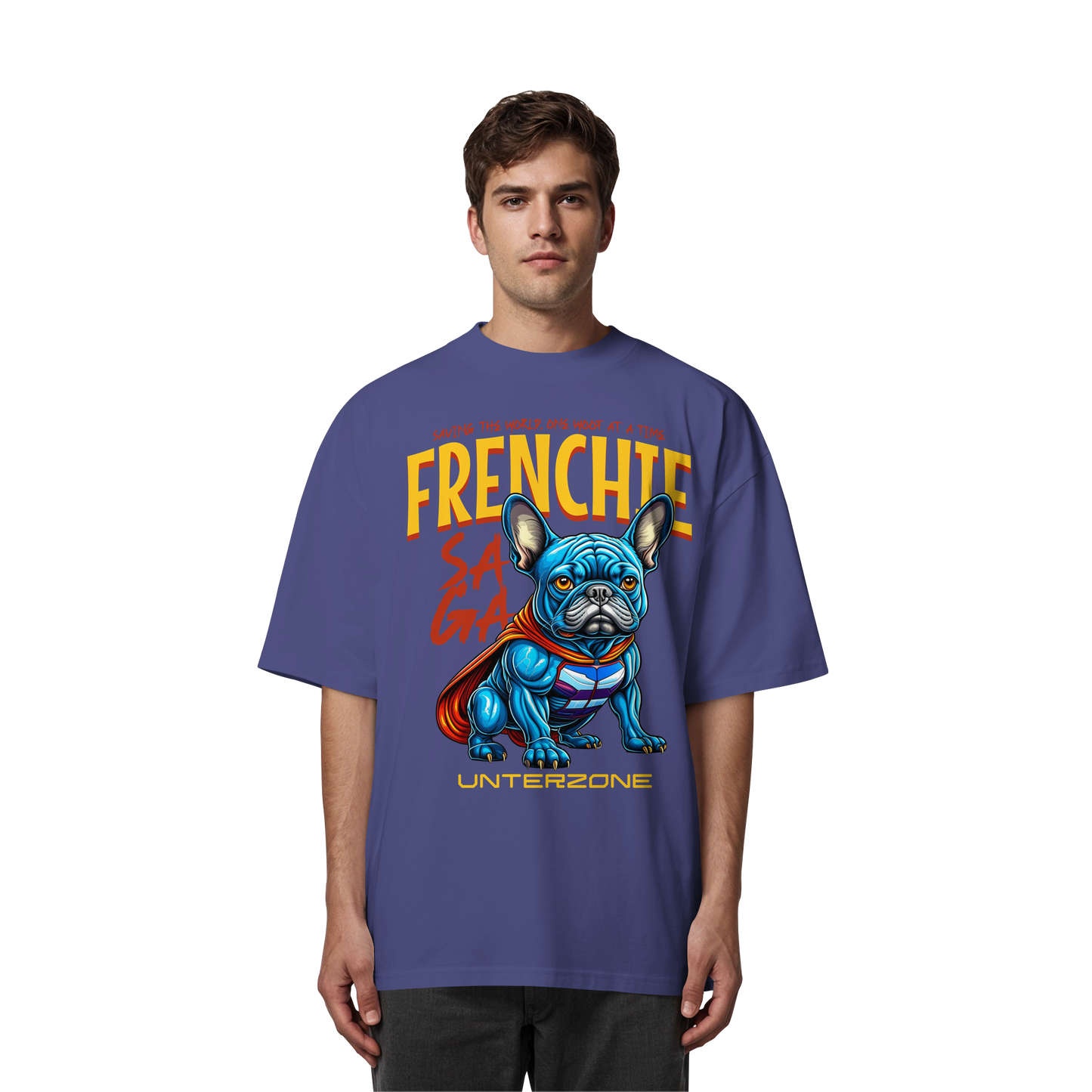 Unterzone Super French Bulldog - Organic Oversize Shirt