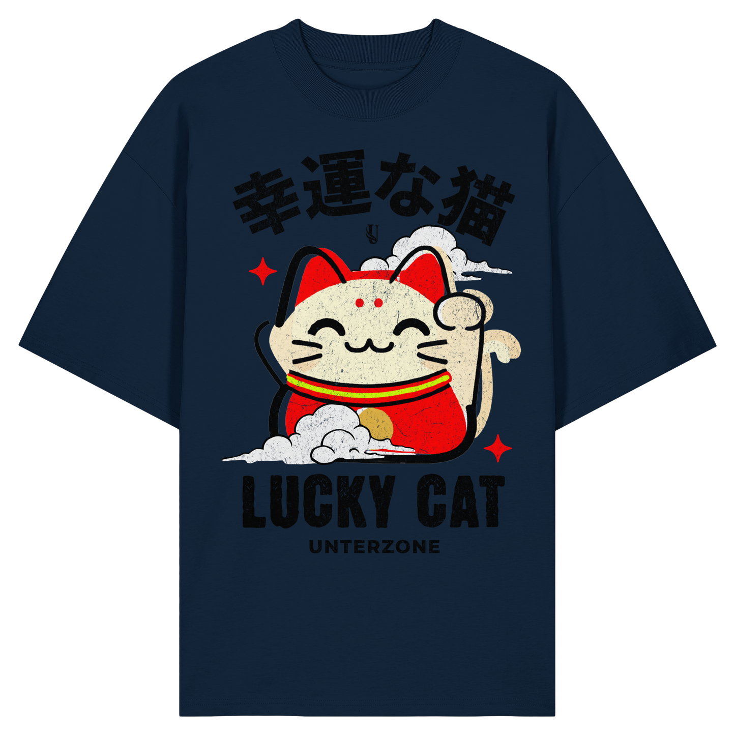 Unterzone Lucky Cat - Organic Oversize Shirt