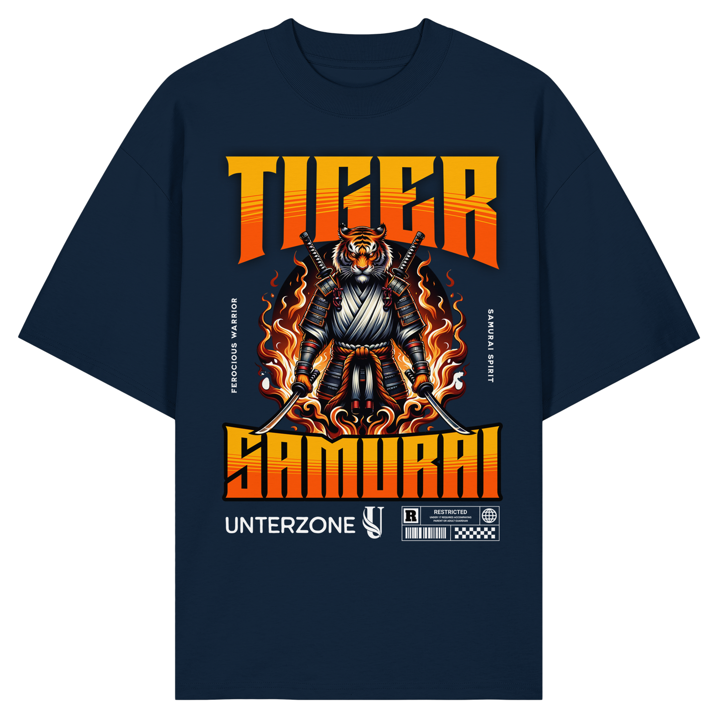 Unterzone Samurai Tiger - Organic Oversize Shirt