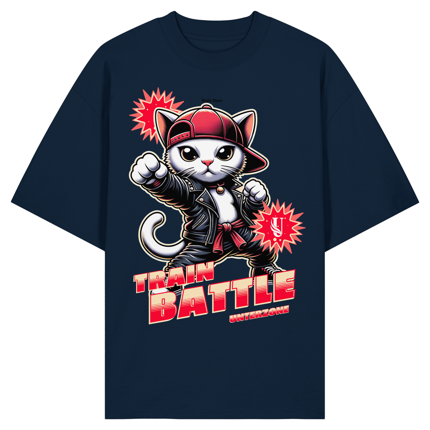 Unterzone Train Cat - Organic Oversize Shirt