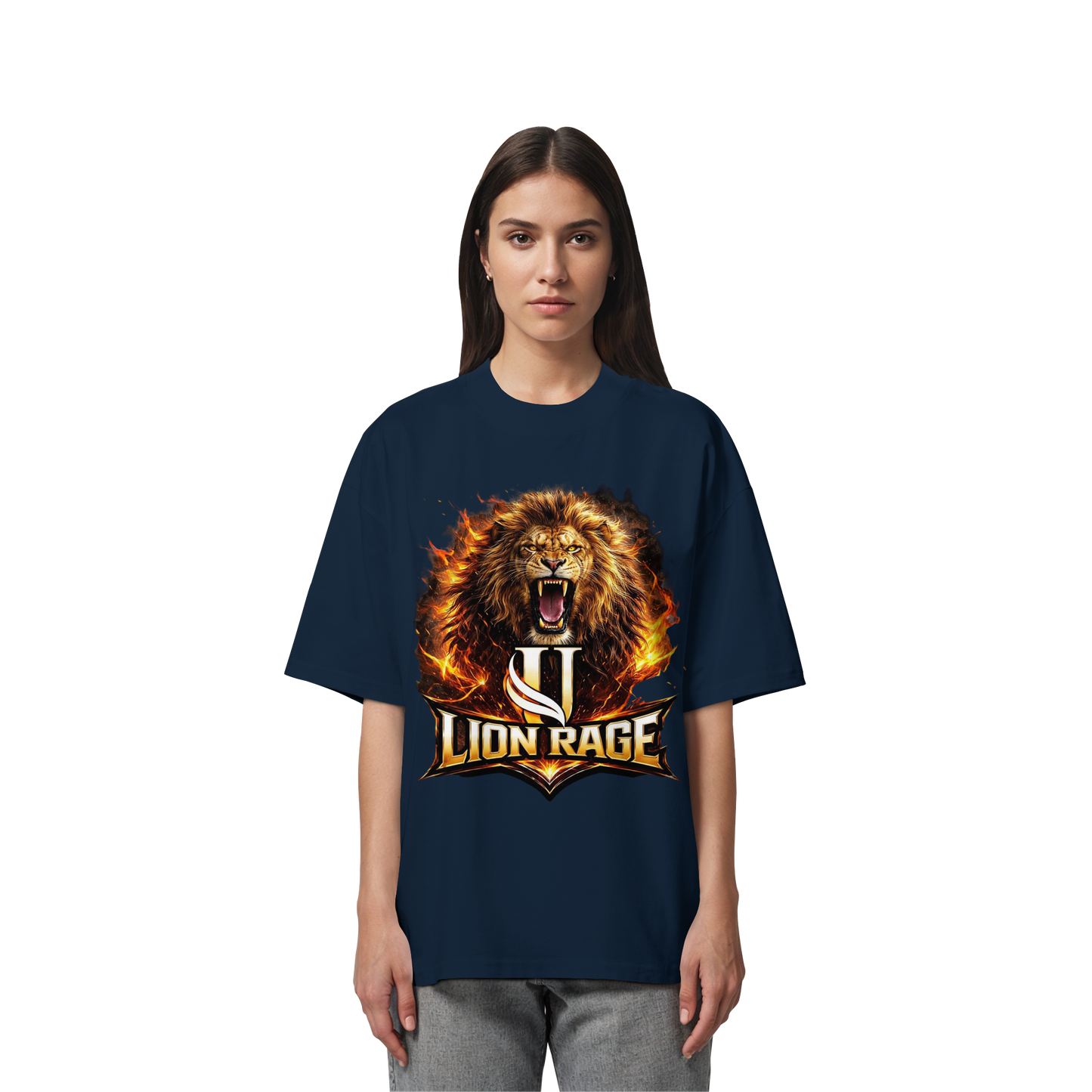 Unterzone Lion Rage - Organic Oversize Shirt