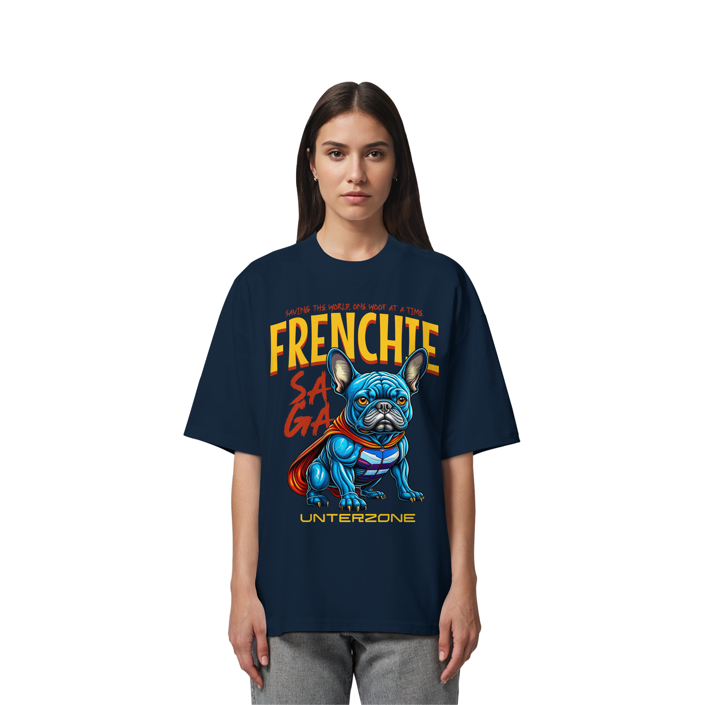 Unterzone Super French Bulldog - Organic Oversize Shirt