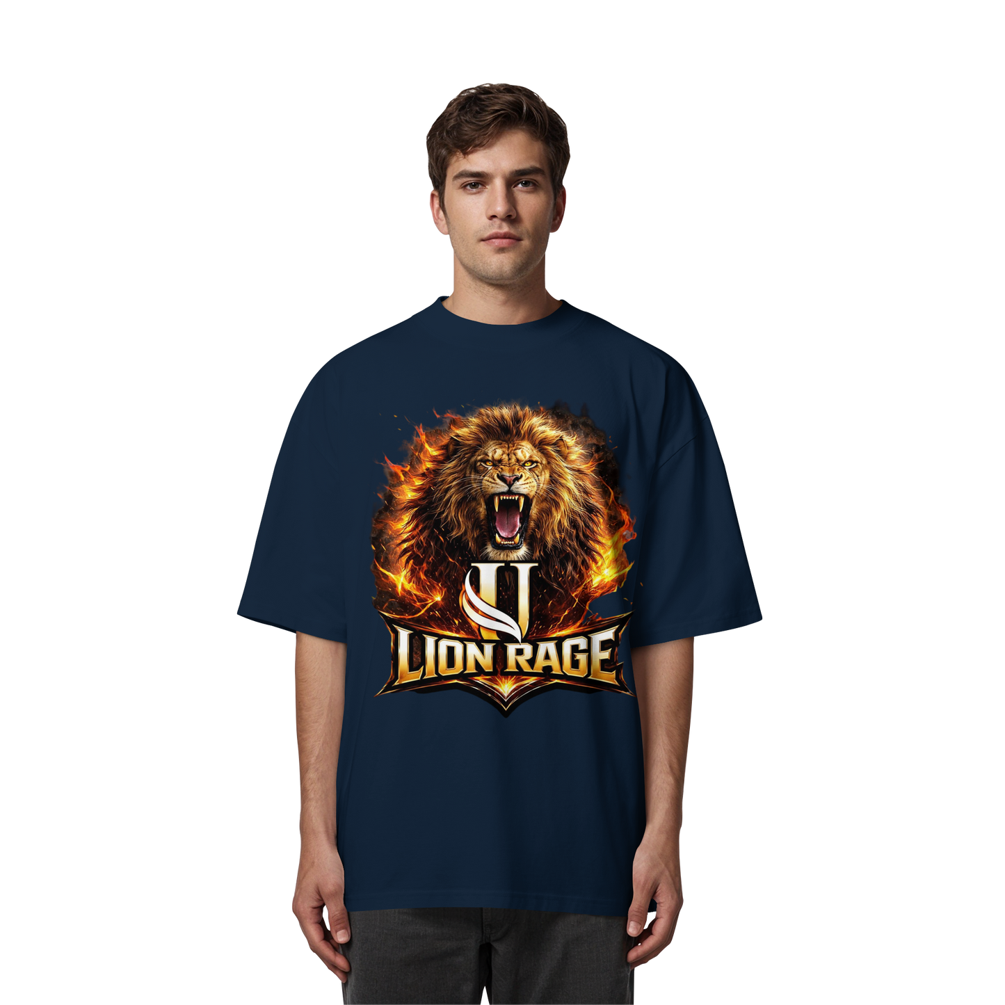 Unterzone Lion Rage - Organic Oversize Shirt