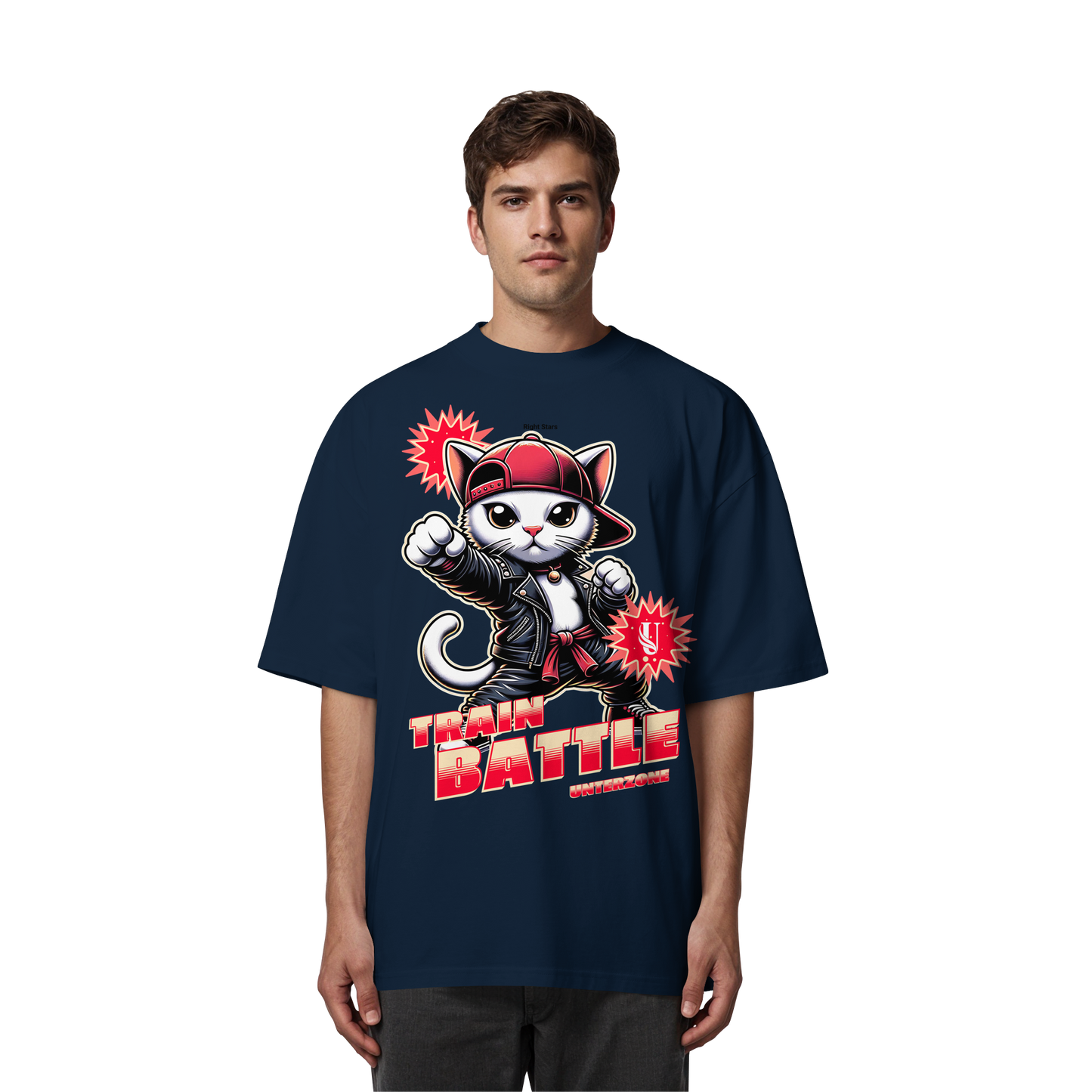 Unterzone Train Cat - Organic Oversize Shirt