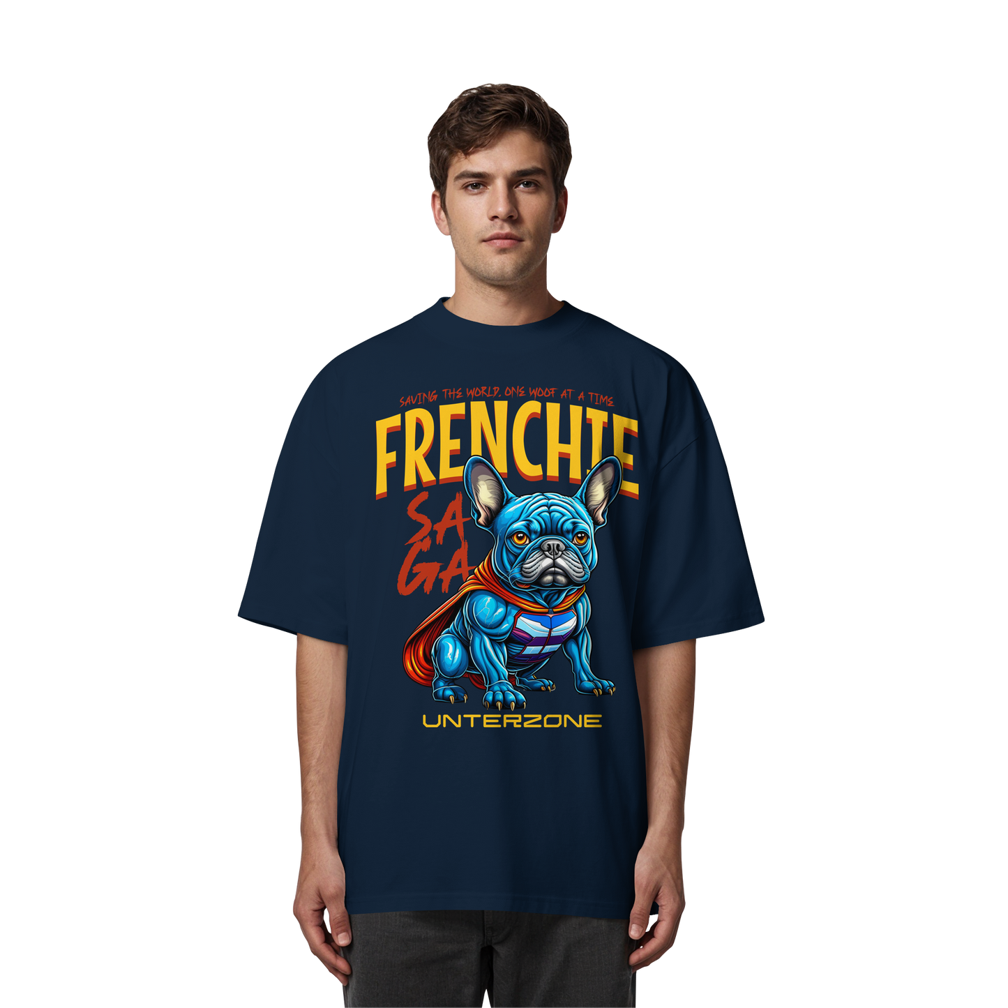 Unterzone Super French Bulldog - Organic Oversize Shirt