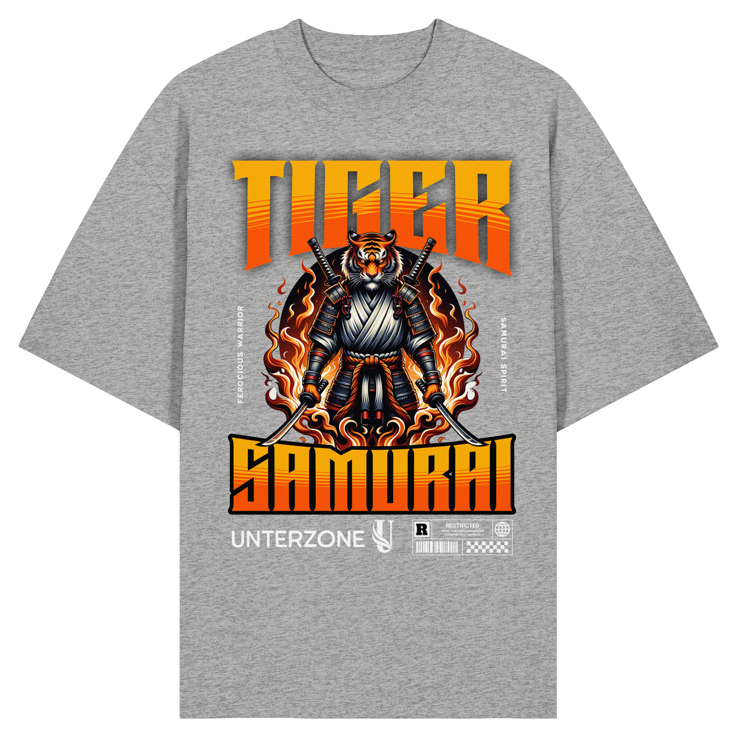 Unterzone Samurai Tiger - Organic Oversize Shirt