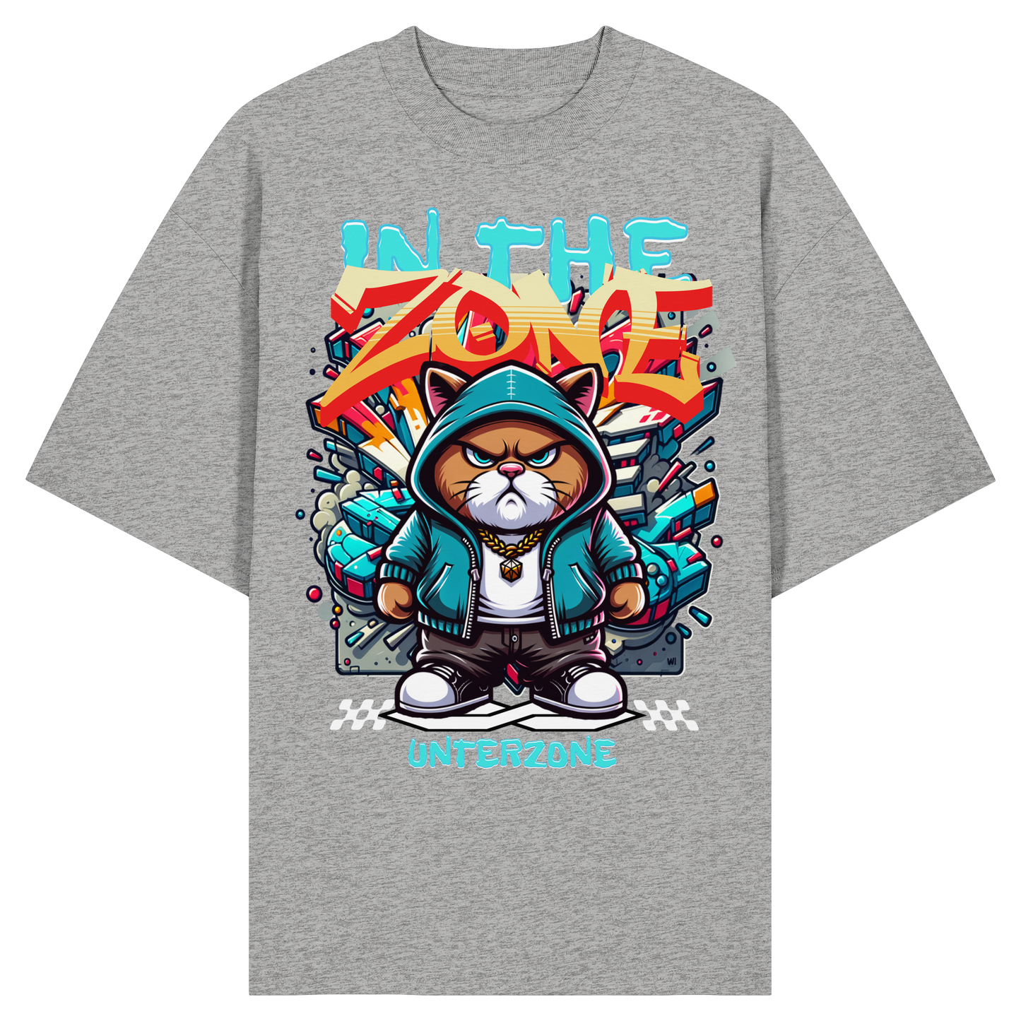 Unterzone Cat In The Zone - Organic Oversize Shirt