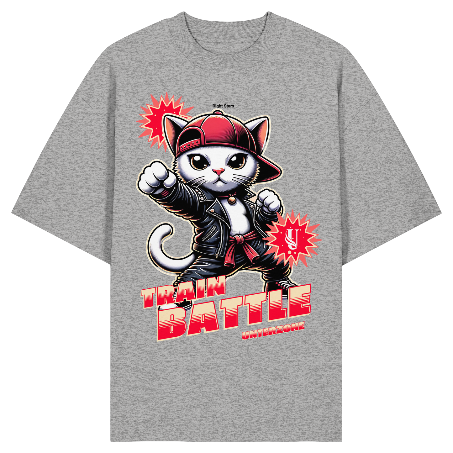 Unterzone Train Cat - Organic Oversize Shirt