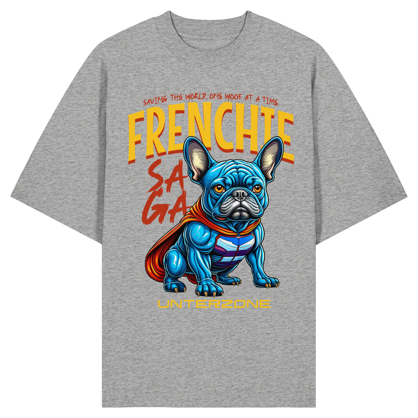 Unterzone Super French Bulldog - Organic Oversize Shirt