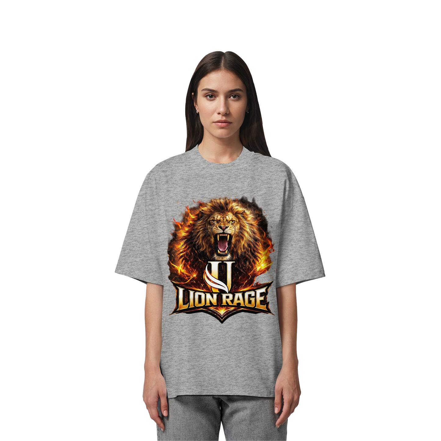 Unterzone Lion Rage - Organic Oversize Shirt