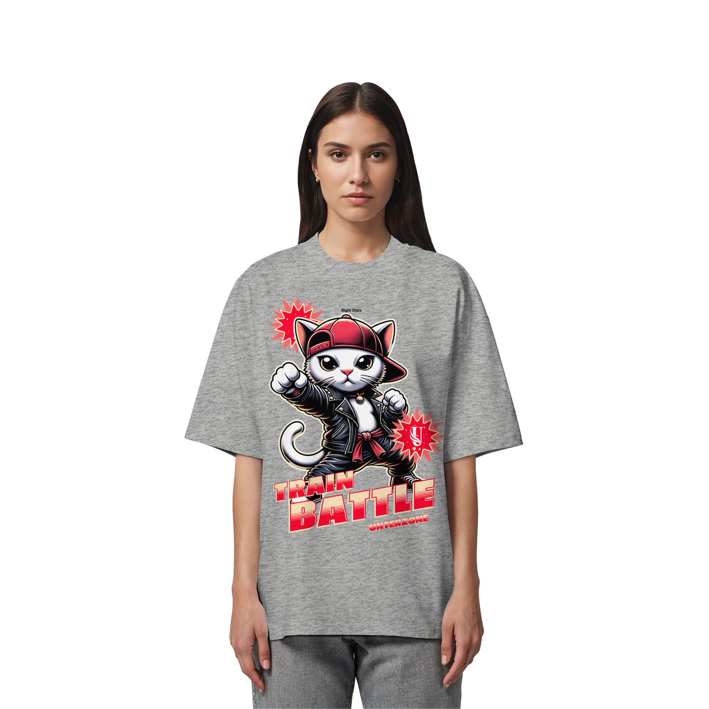 Unterzone Train Cat - Organic Oversize Shirt