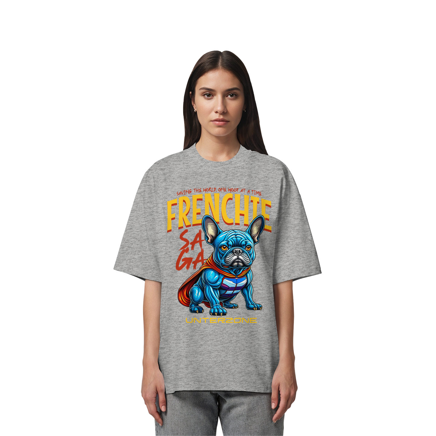 Unterzone Super French Bulldog - Organic Oversize Shirt