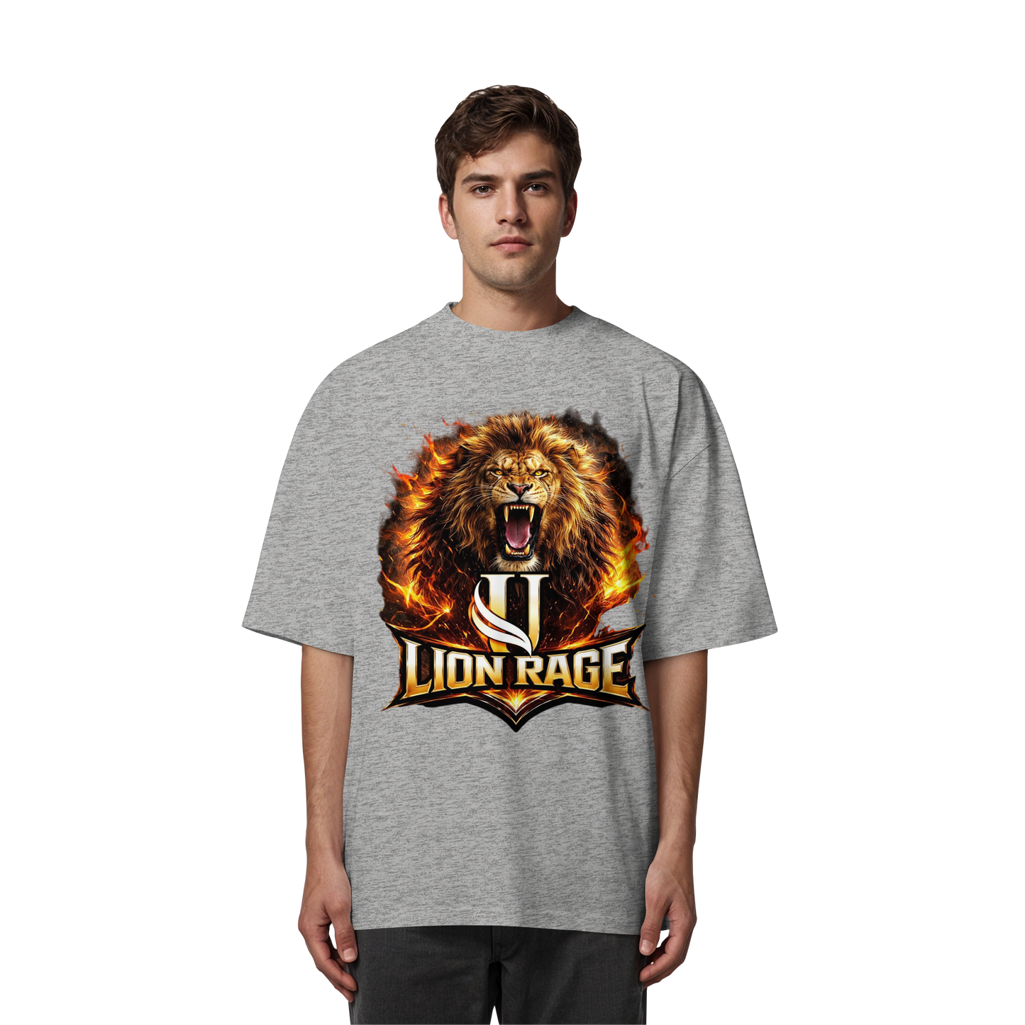Unterzone Lion Rage - Organic Oversize Shirt
