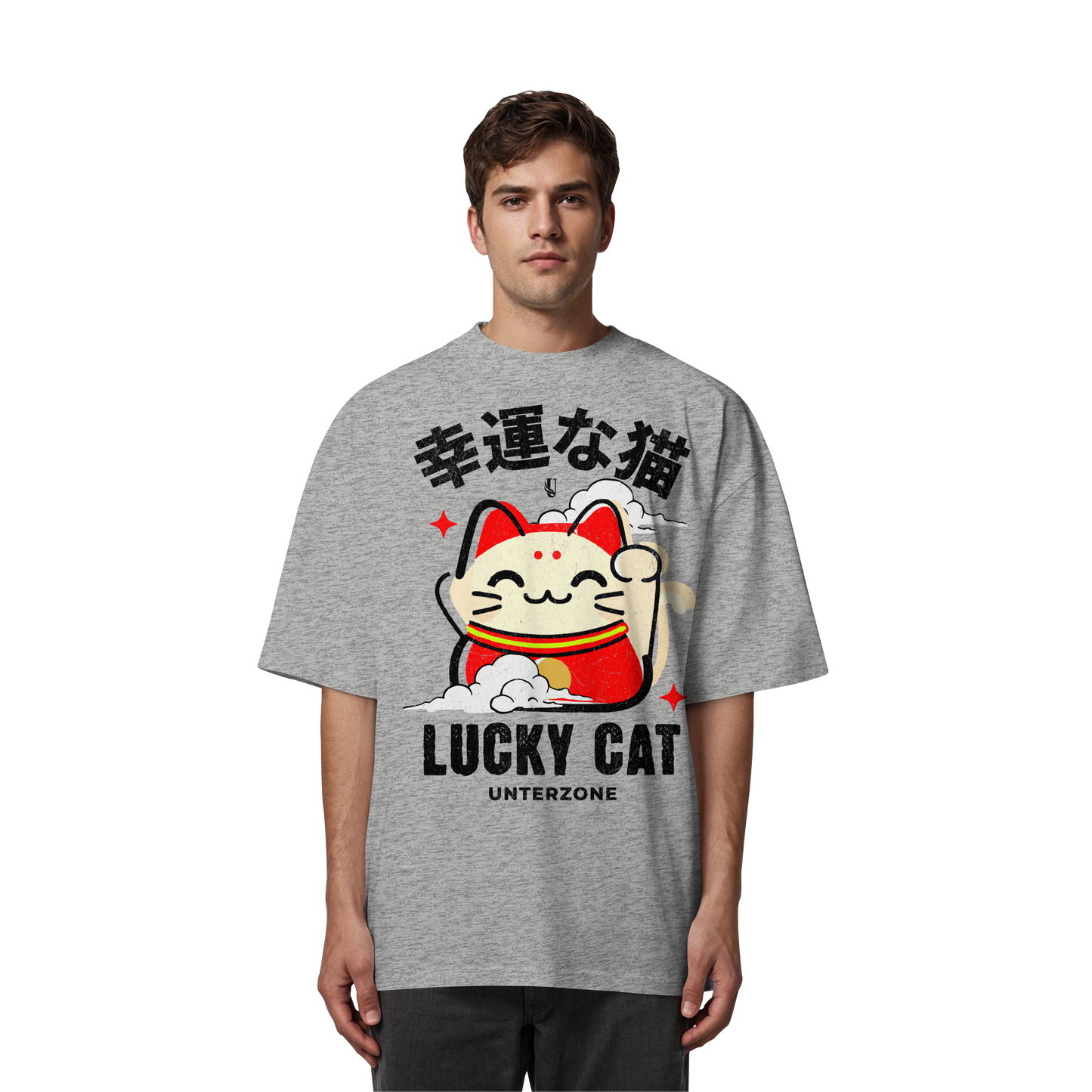 Unterzone Lucky Cat - Organic Oversize Shirt