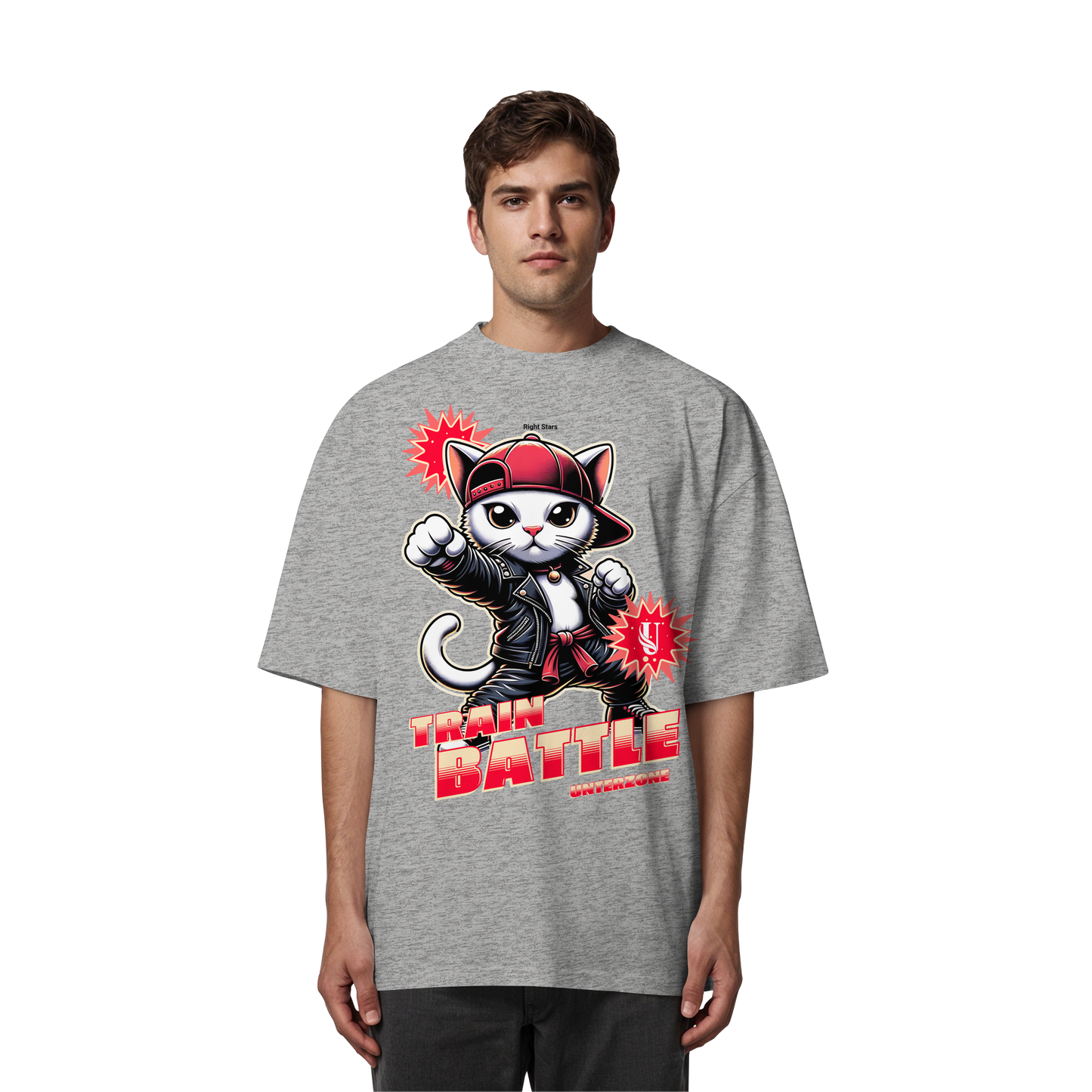 Unterzone Train Cat - Organic Oversize Shirt