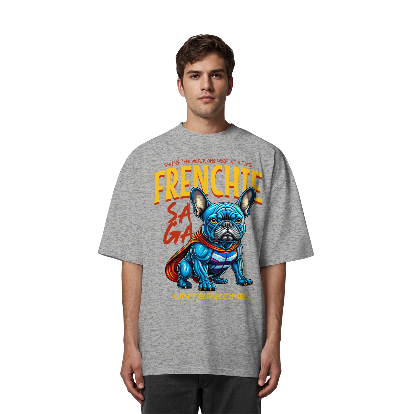 Unterzone Super French Bulldog - Organic Oversize Shirt