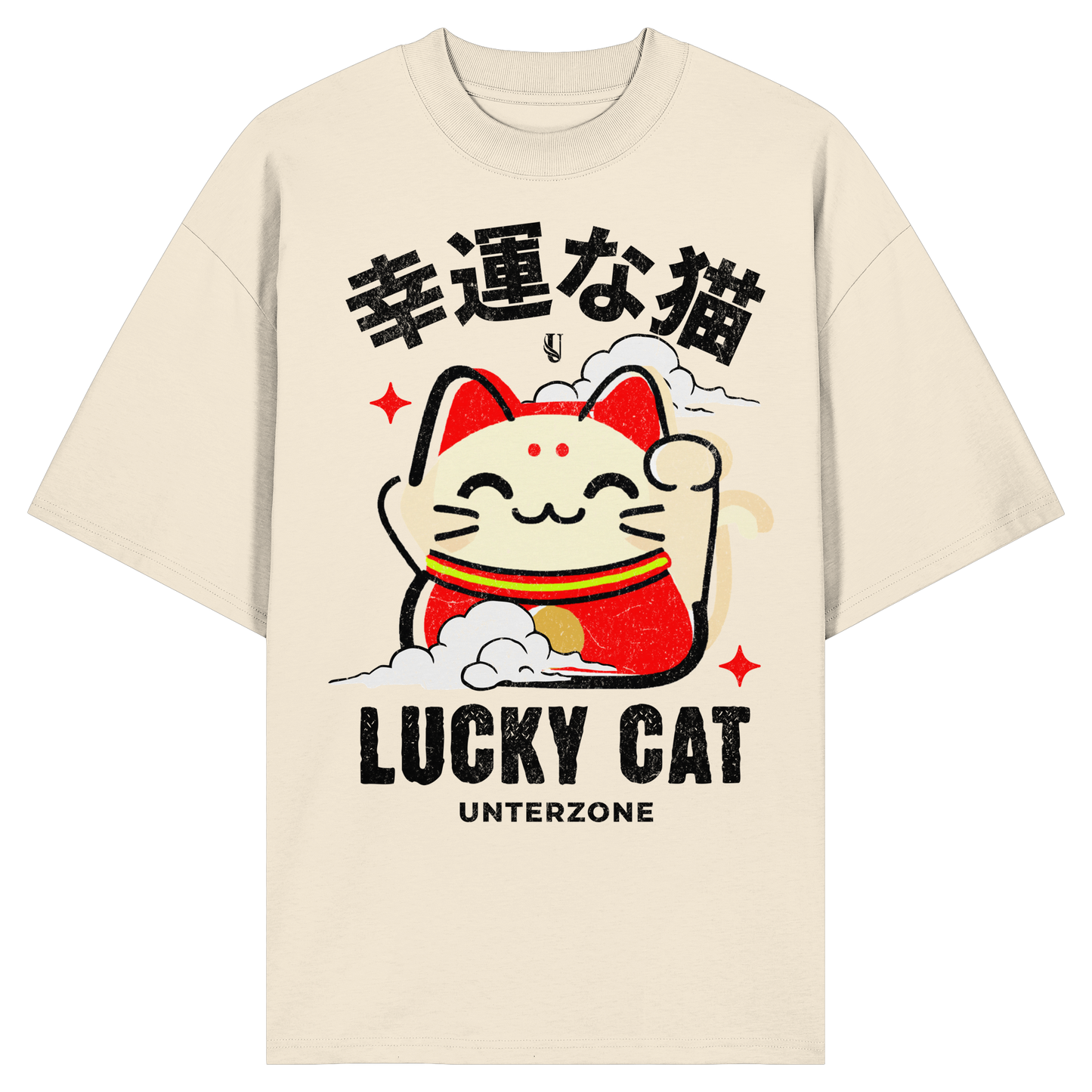 Unterzone Lucky Cat - Organic Oversize Shirt